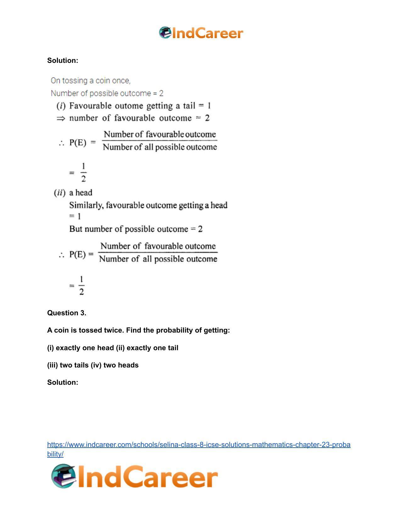 Selina Class 8 ICSE Solutions Mathematics : Chapter 23- Probability - Page 4