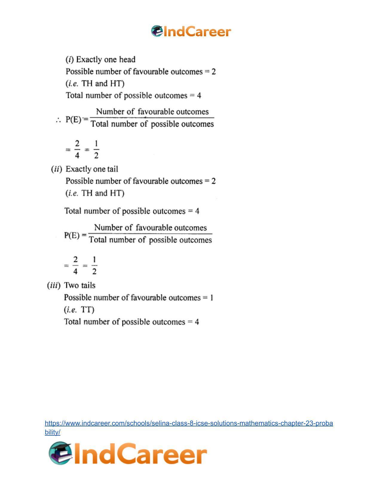 Selina Class 8 ICSE Solutions Mathematics : Chapter 23- Probability - Page 5
