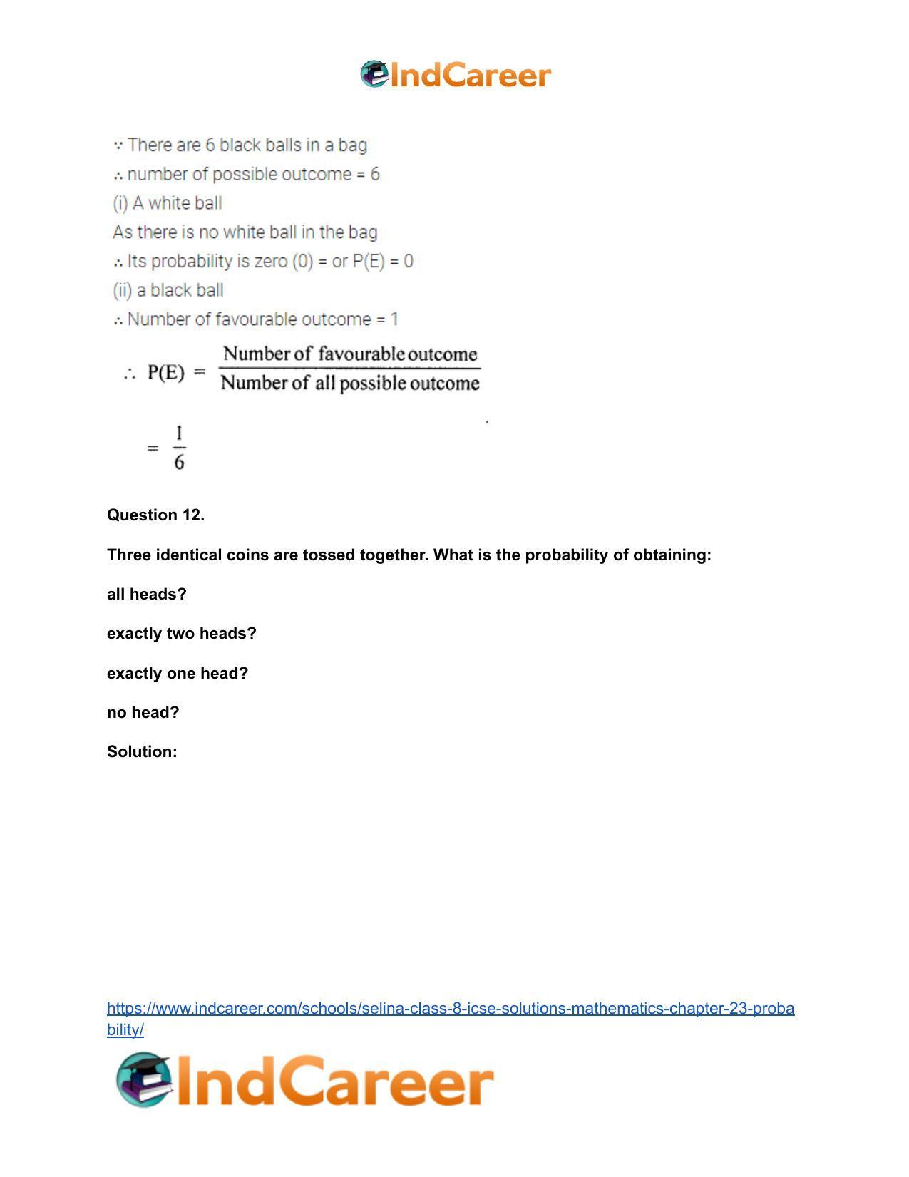 Selina Class 8 ICSE Solutions Mathematics : Chapter 23- Probability - Page 14