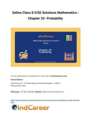 Selina Class 8 ICSE Solutions Mathematics : Chapter 23- Probability