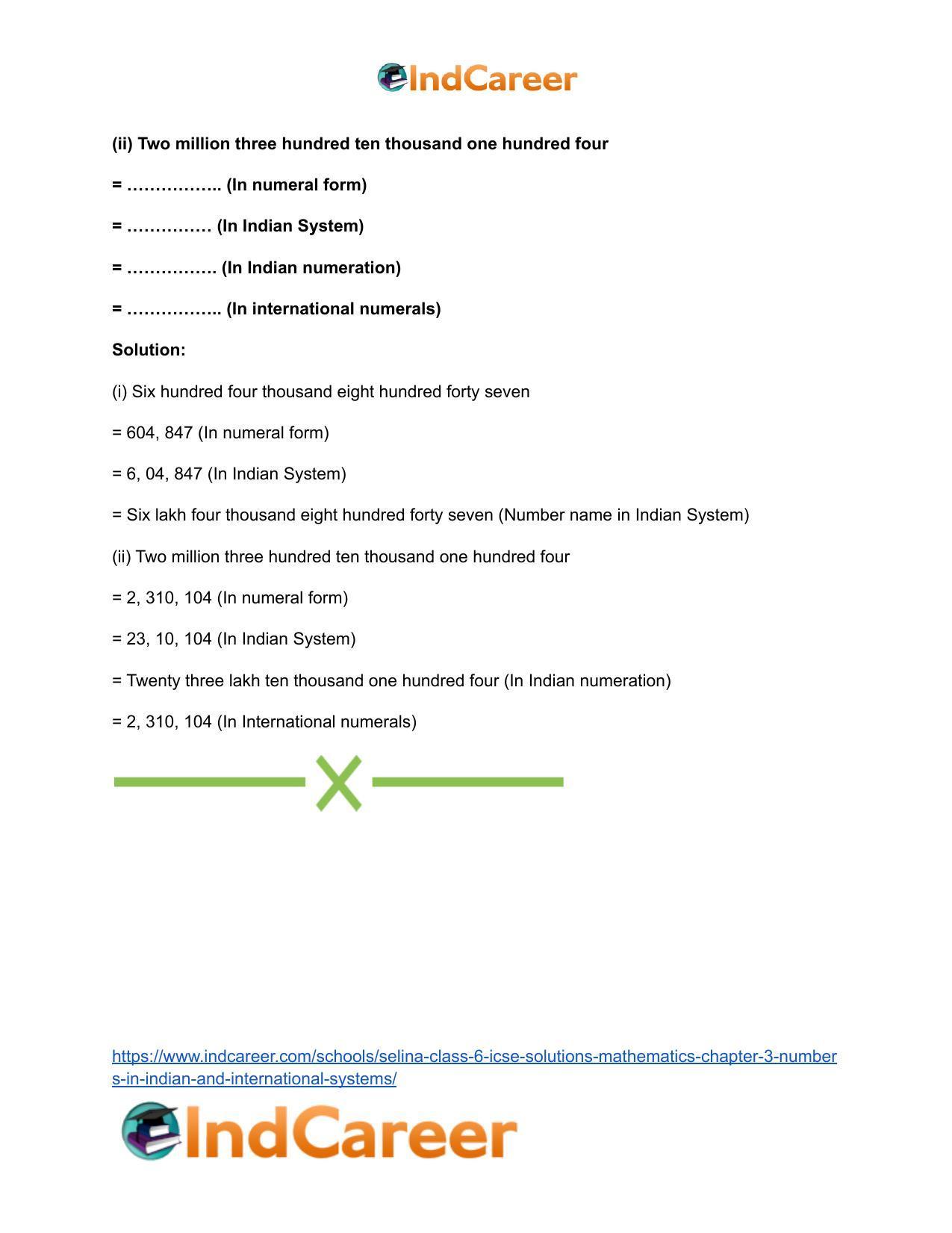 Selina Class 6 ICSE Solutions Mathematics : Chapter 3- Numbers In Indian And International Systems - Page 5