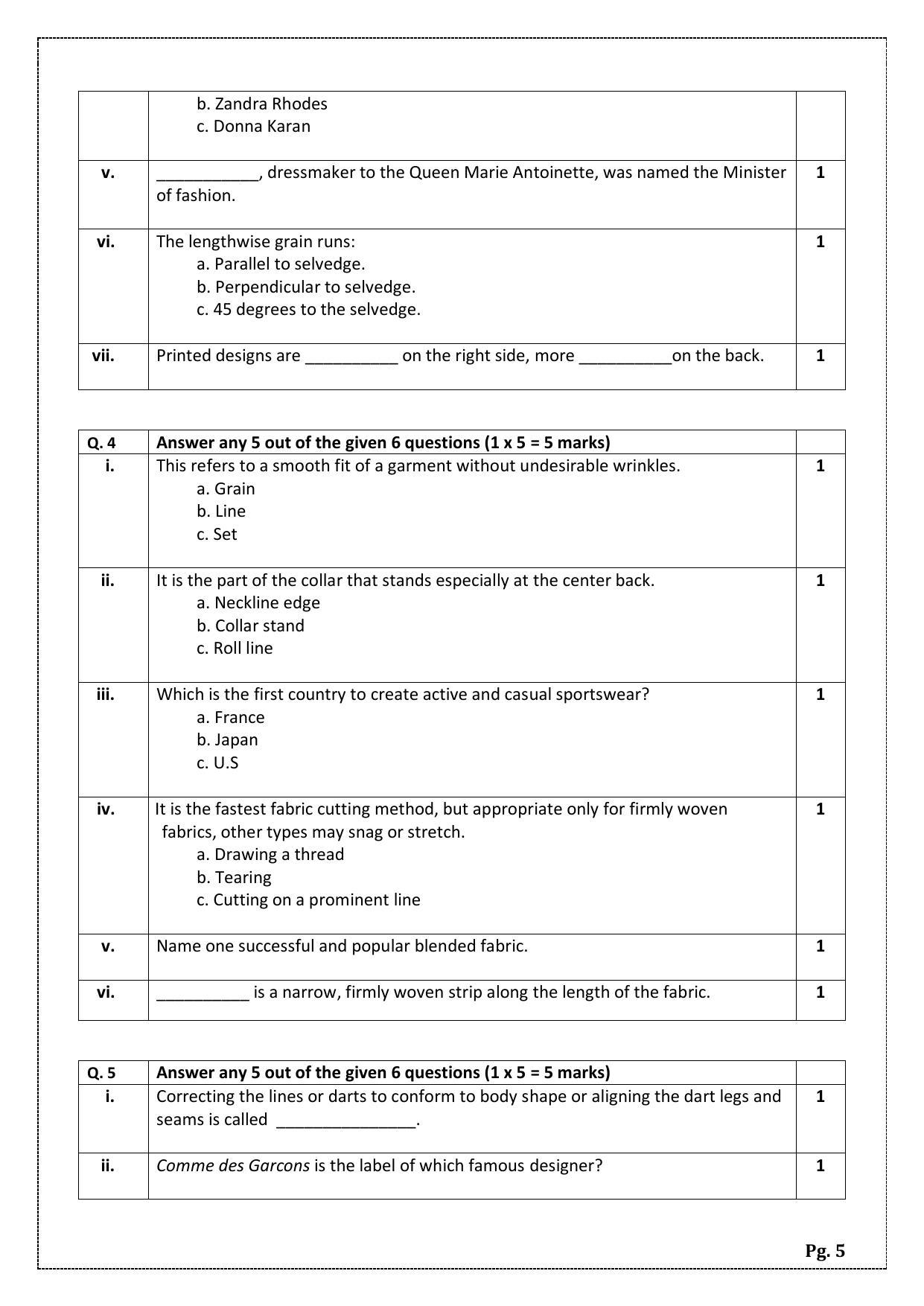CBSE Class 12 fashion Studies (Skill Education) Sample Papers 2023 - Page 5