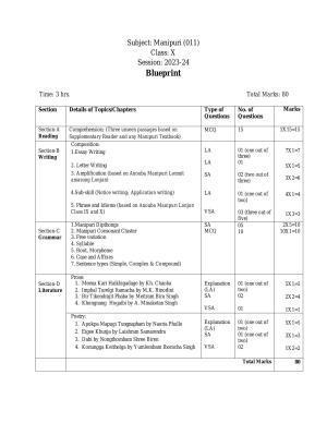 CBSE Class 10 Manipuri Sample Paper 2024