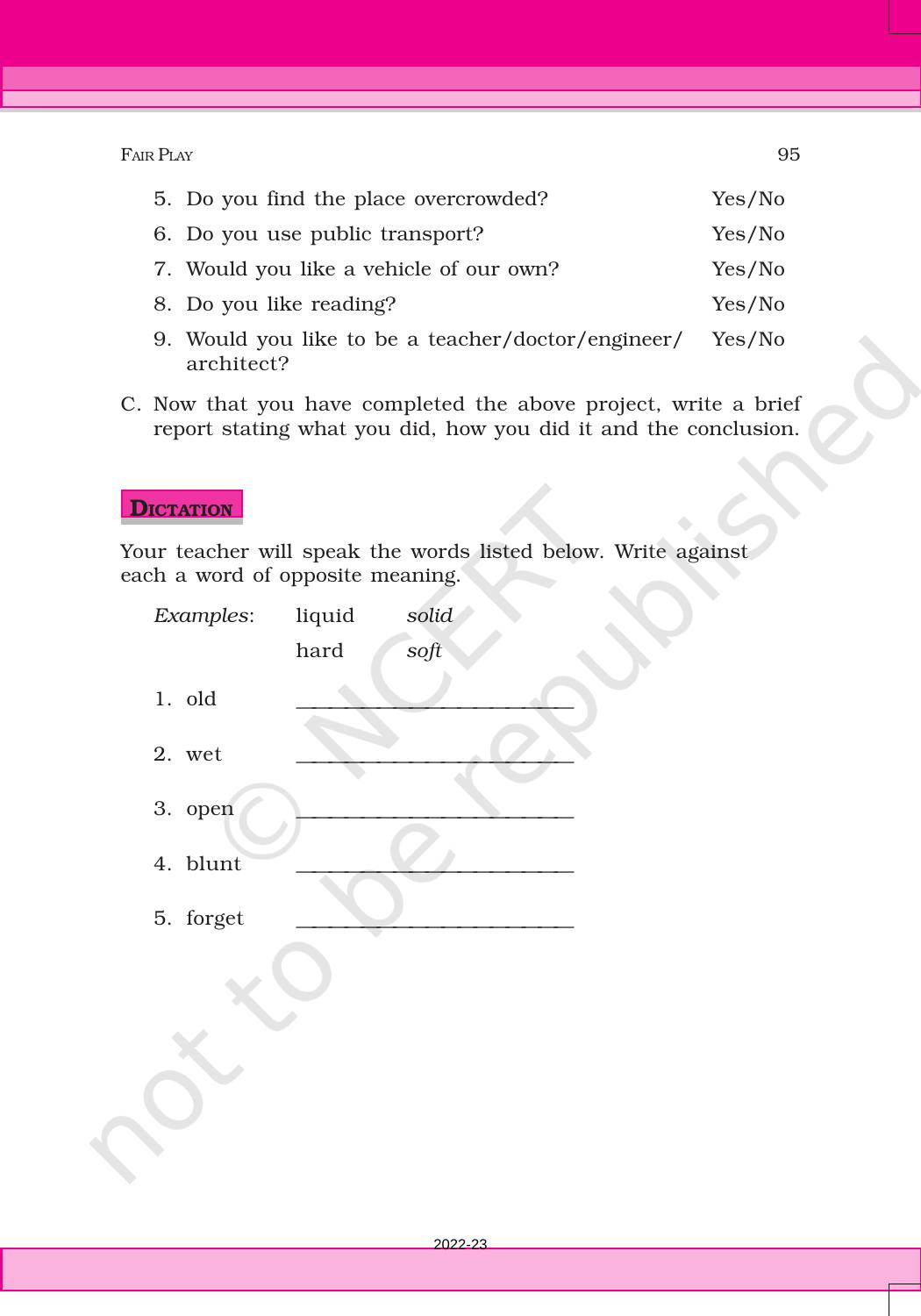 Class 6 Ncert English Book Honeysuckle Chapter 7 Question Answer