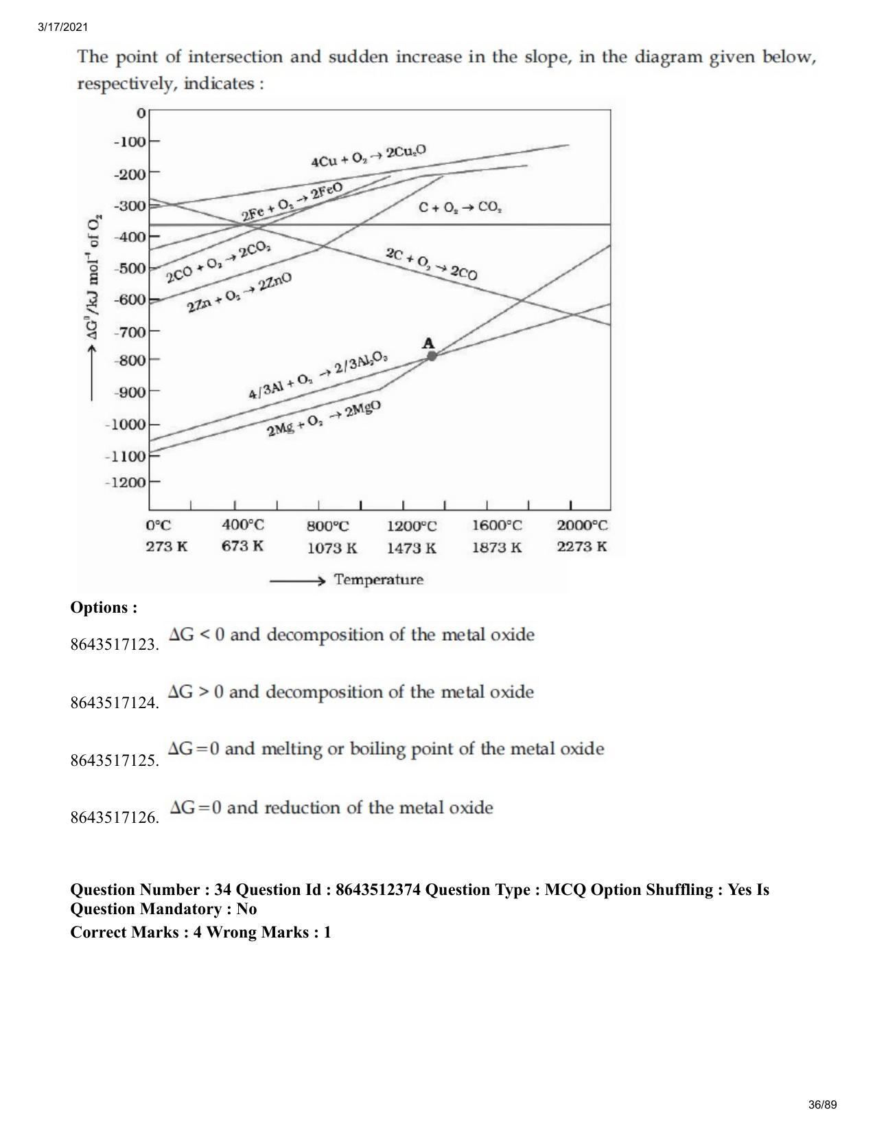 JEE Mains 2021: BTech EB (Shift 1) 17-03-2021 Question Paper - Page 36