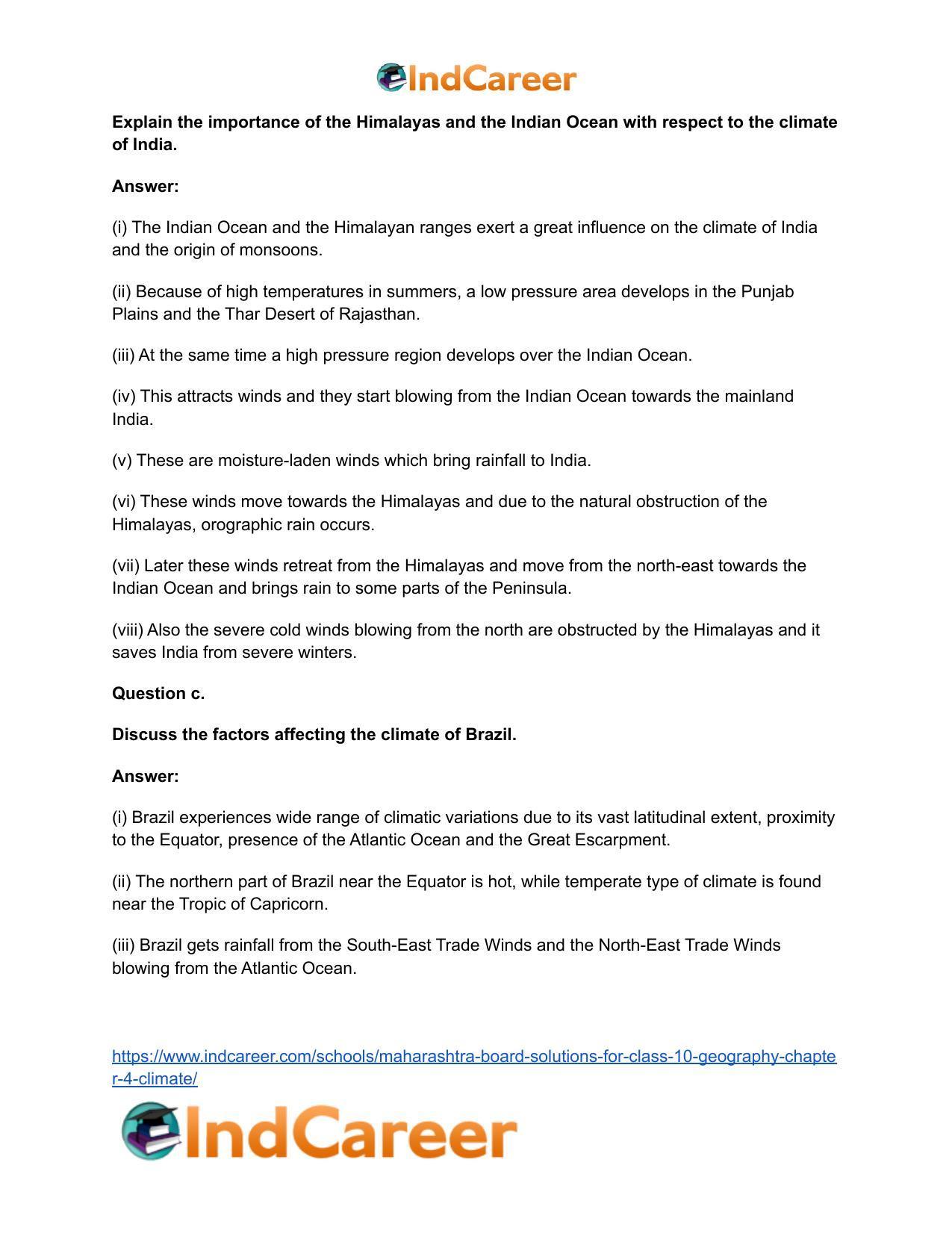 Maharashtra Board Solutions for Class 10- Geography: Chapter 4- Climate - Page 7