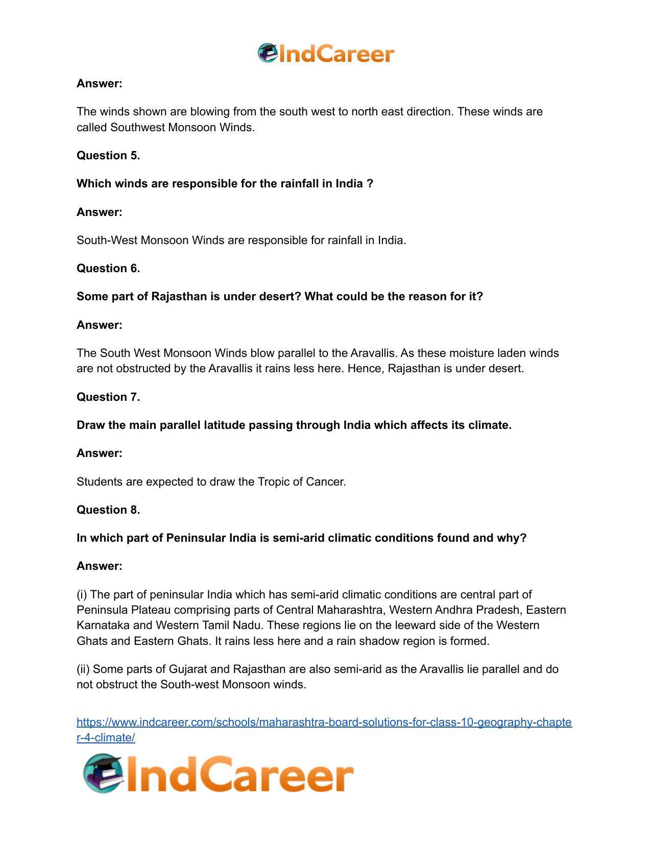 Maharashtra Board Solutions for Class 10- Geography: Chapter 4- Climate - Page 14