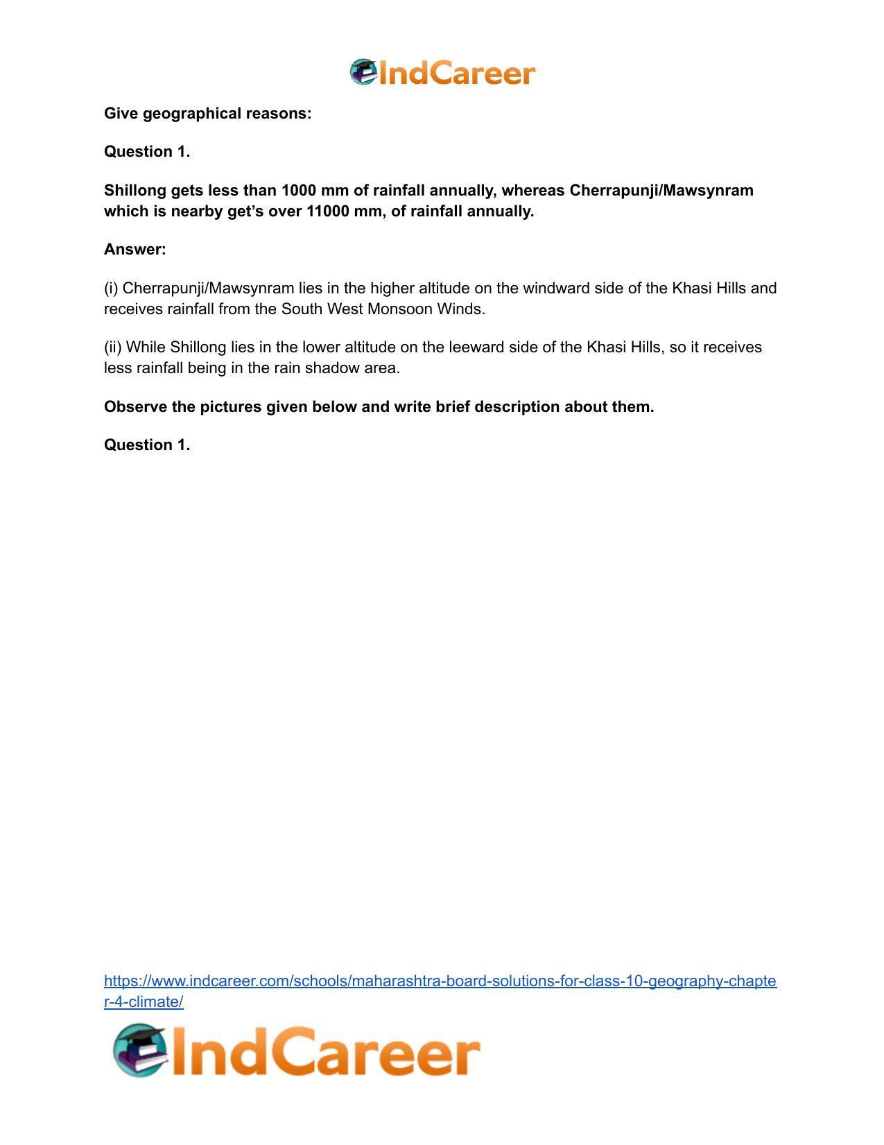 Maharashtra Board Solutions for Class 10- Geography: Chapter 4- Climate - Page 15