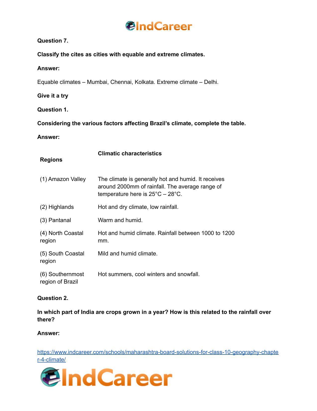Maharashtra Board Solutions for Class 10- Geography: Chapter 4- Climate - Page 24