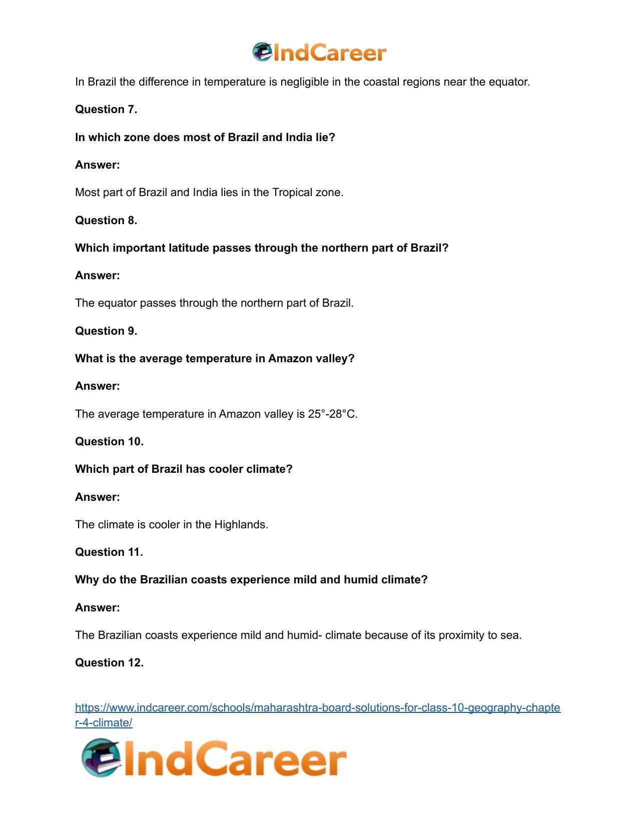 Maharashtra Board Solutions for Class 10- Geography: Chapter 4- Climate - Page 33
