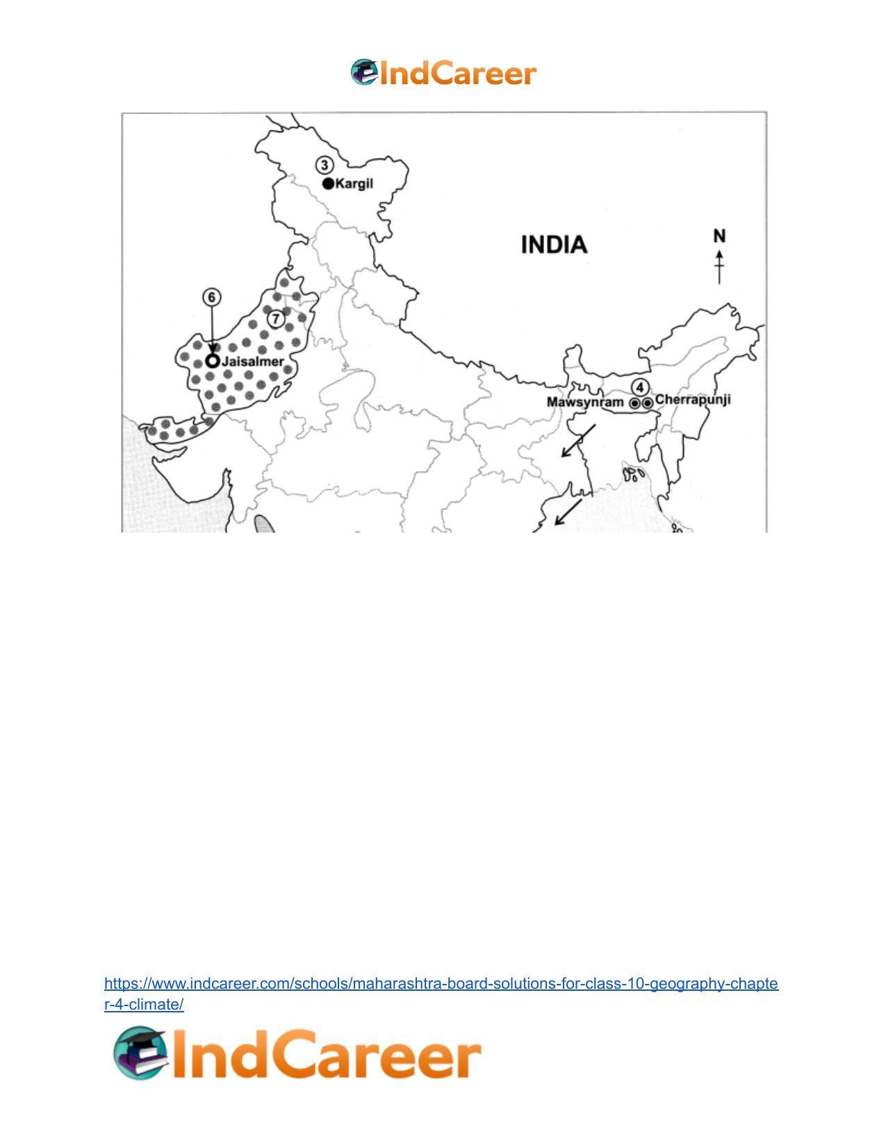 Maharashtra Board Solutions for Class 10- Geography: Chapter 4- Climate - Page 39