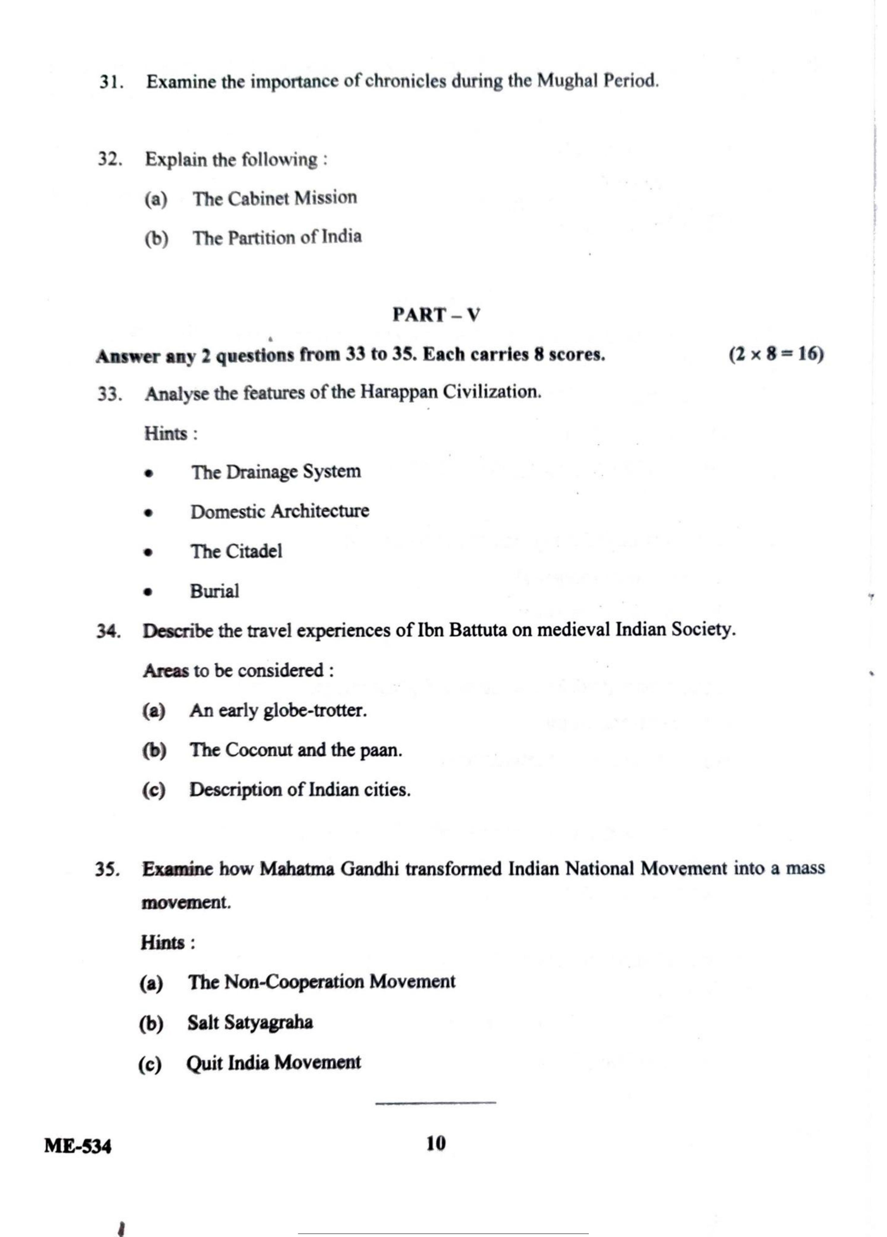 Kerala Plus Two 2022 History Model Question paper - Page 10