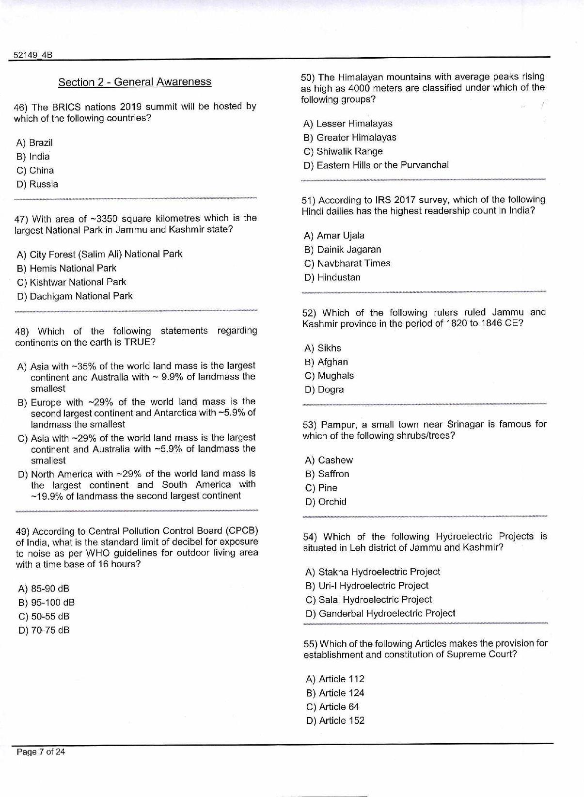 JKBOPEE B.Ed Kashmir / Special Education 2019 Question Paper - Page 7