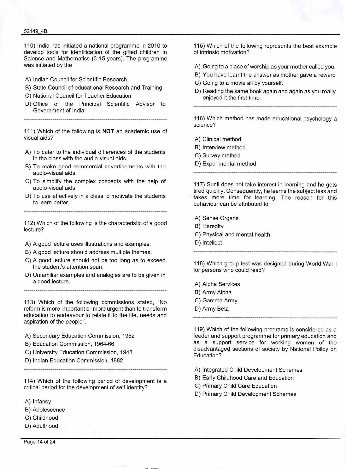 JKBOPEE B.Ed Kashmir / Special Education 2019 Question Paper - Page 14
