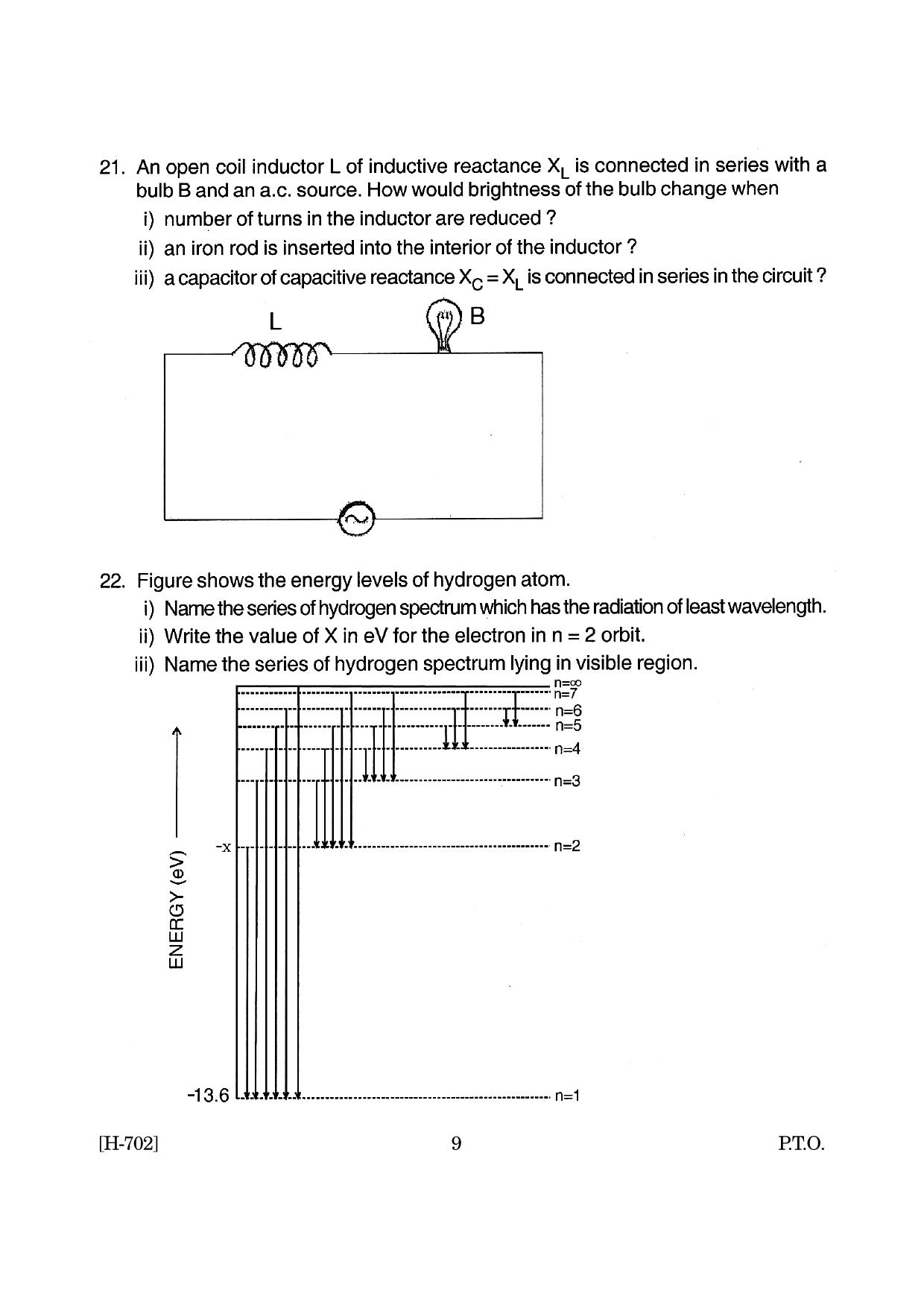 Goa Board Class 12 Physics (June 2019) Question Paper - Page 9