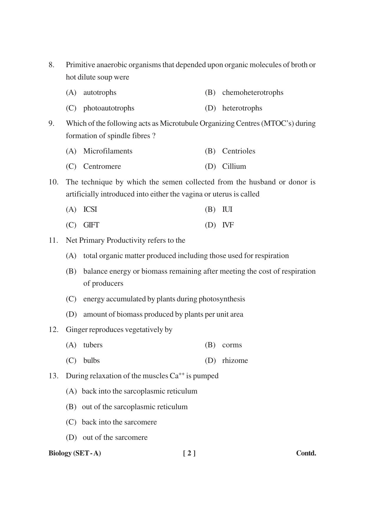 MBSE HSSLC Biology Sample Paper - Page 2