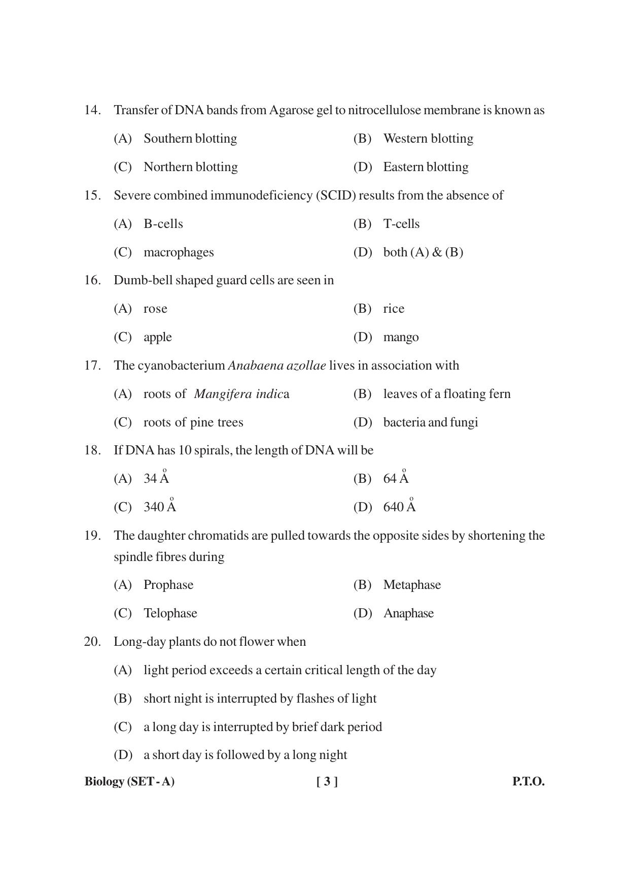 MBSE HSSLC Biology Sample Paper - Page 3