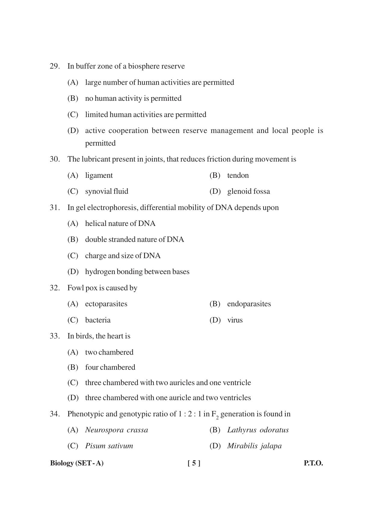 MBSE HSSLC Biology Sample Paper - Page 5