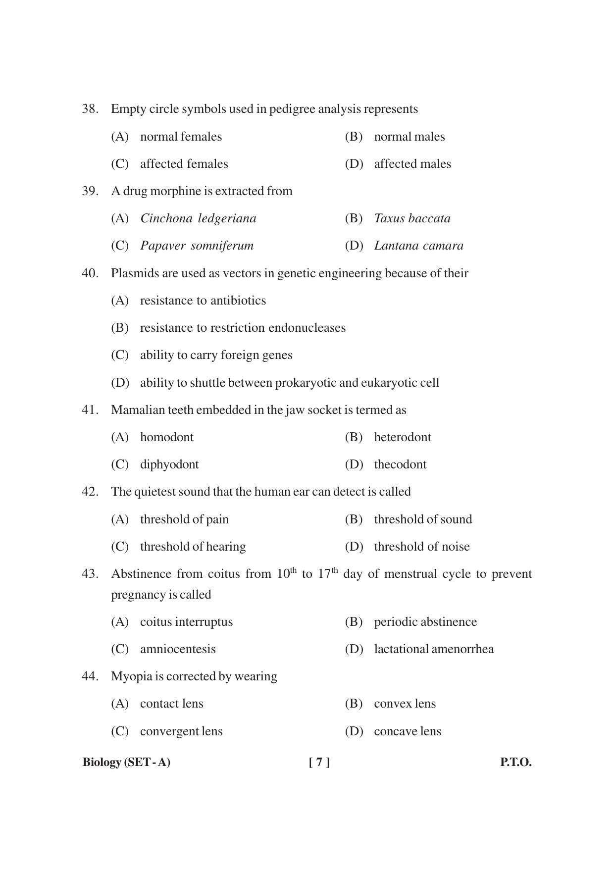 MBSE HSSLC Biology Sample Paper - Page 7
