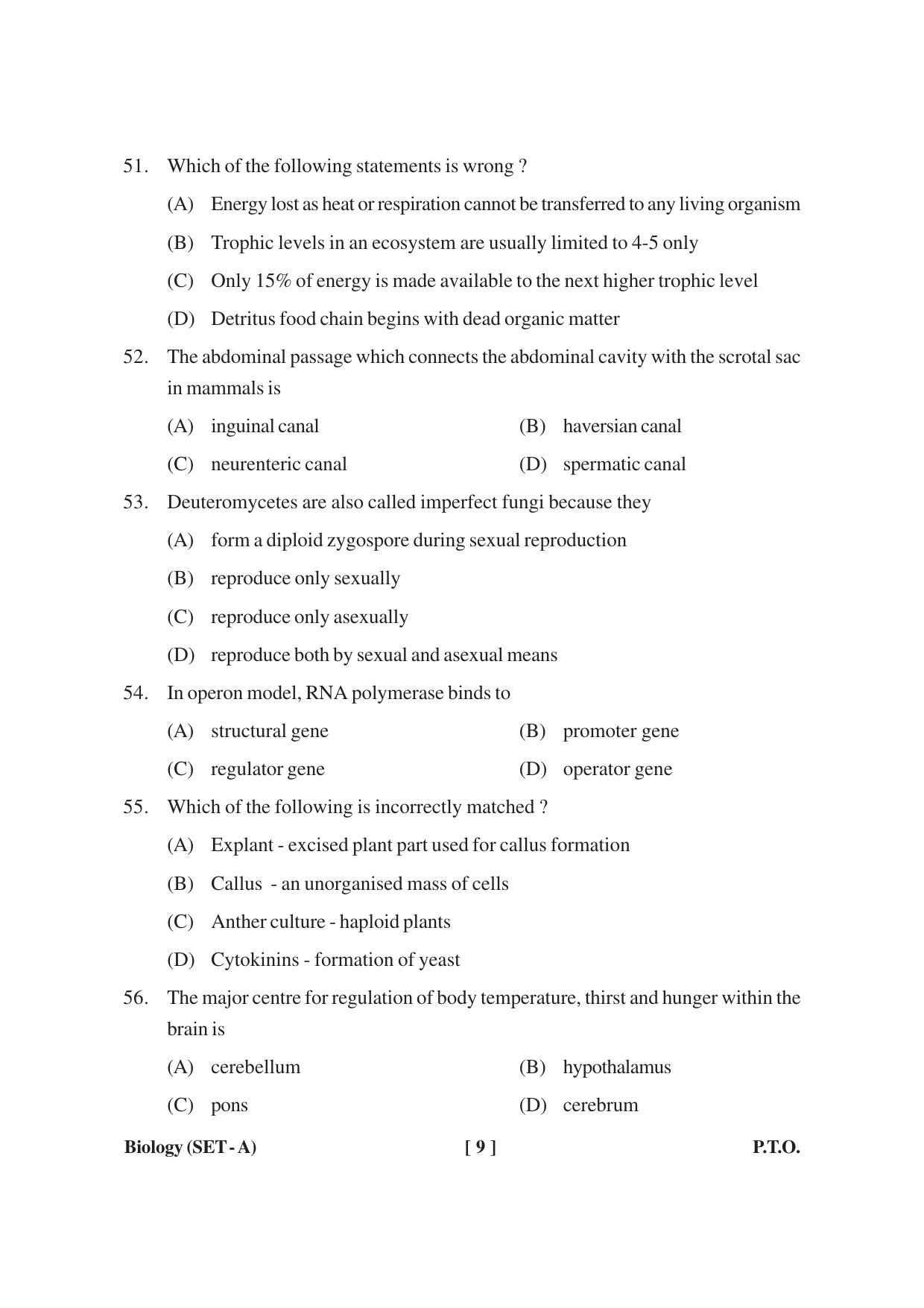 MBSE HSSLC Biology Sample Paper - Page 9