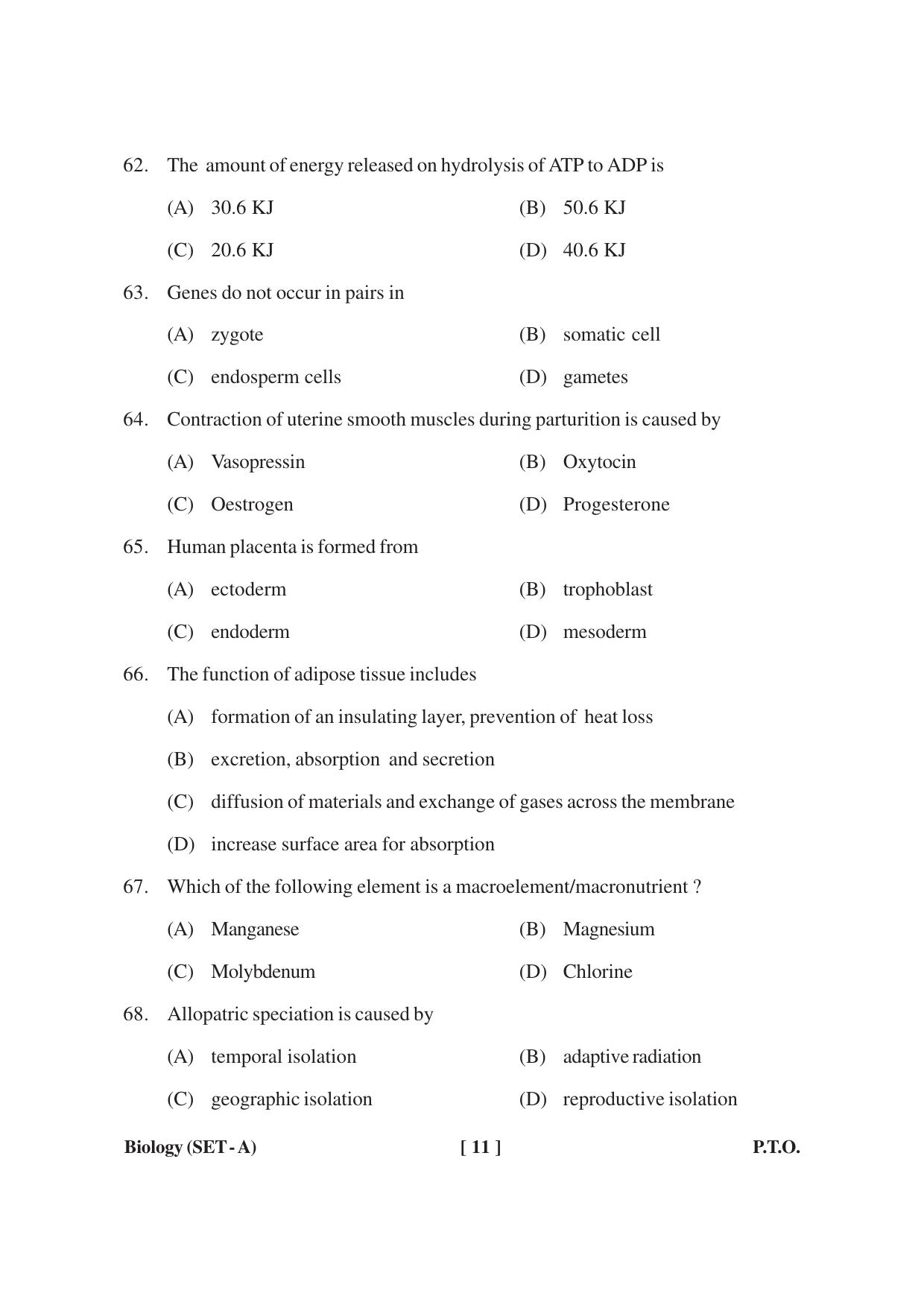 MBSE HSSLC Biology Sample Paper - Page 11
