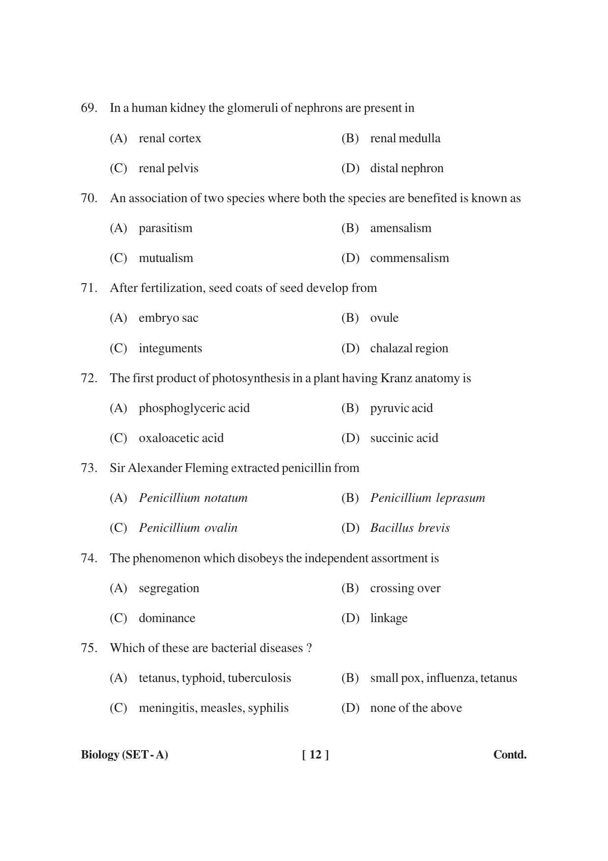 MBSE HSSLC Biology Sample Paper - Page 12