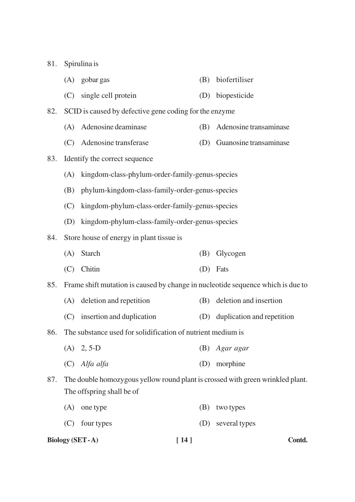 MBSE HSSLC Biology Sample Paper - Page 14