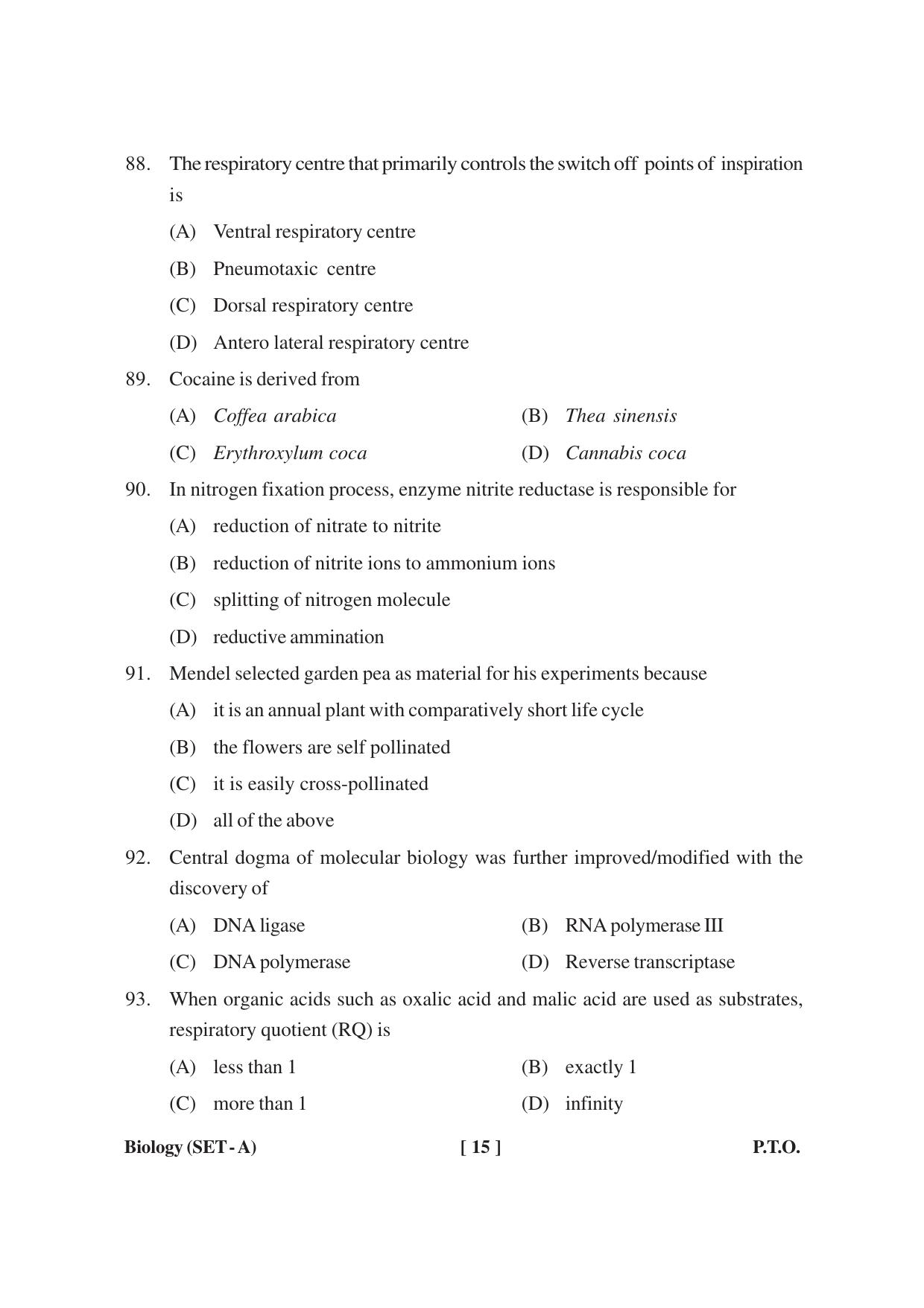 MBSE HSSLC Biology Sample Paper - Page 15