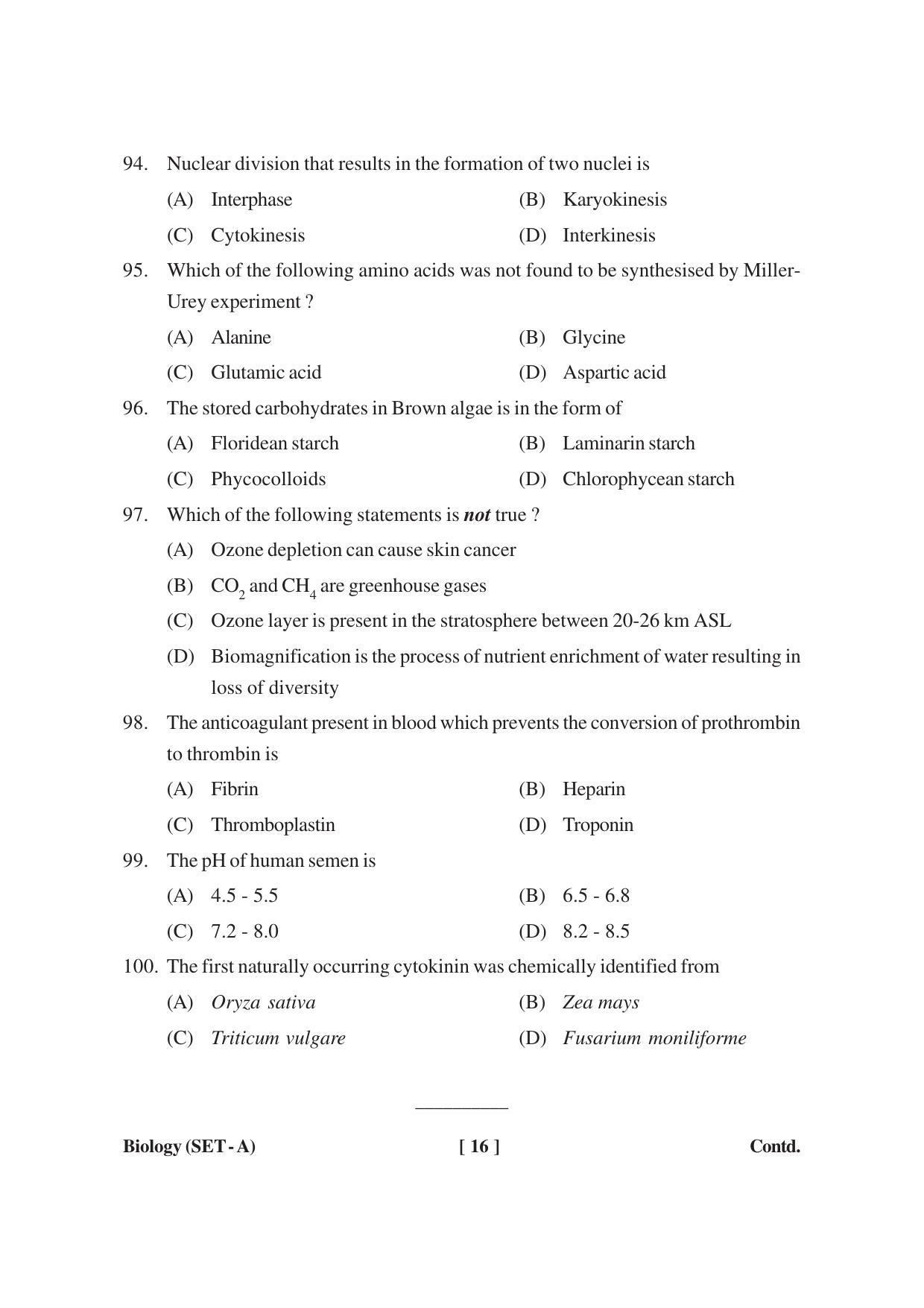 MBSE HSSLC Biology Sample Paper - Page 16