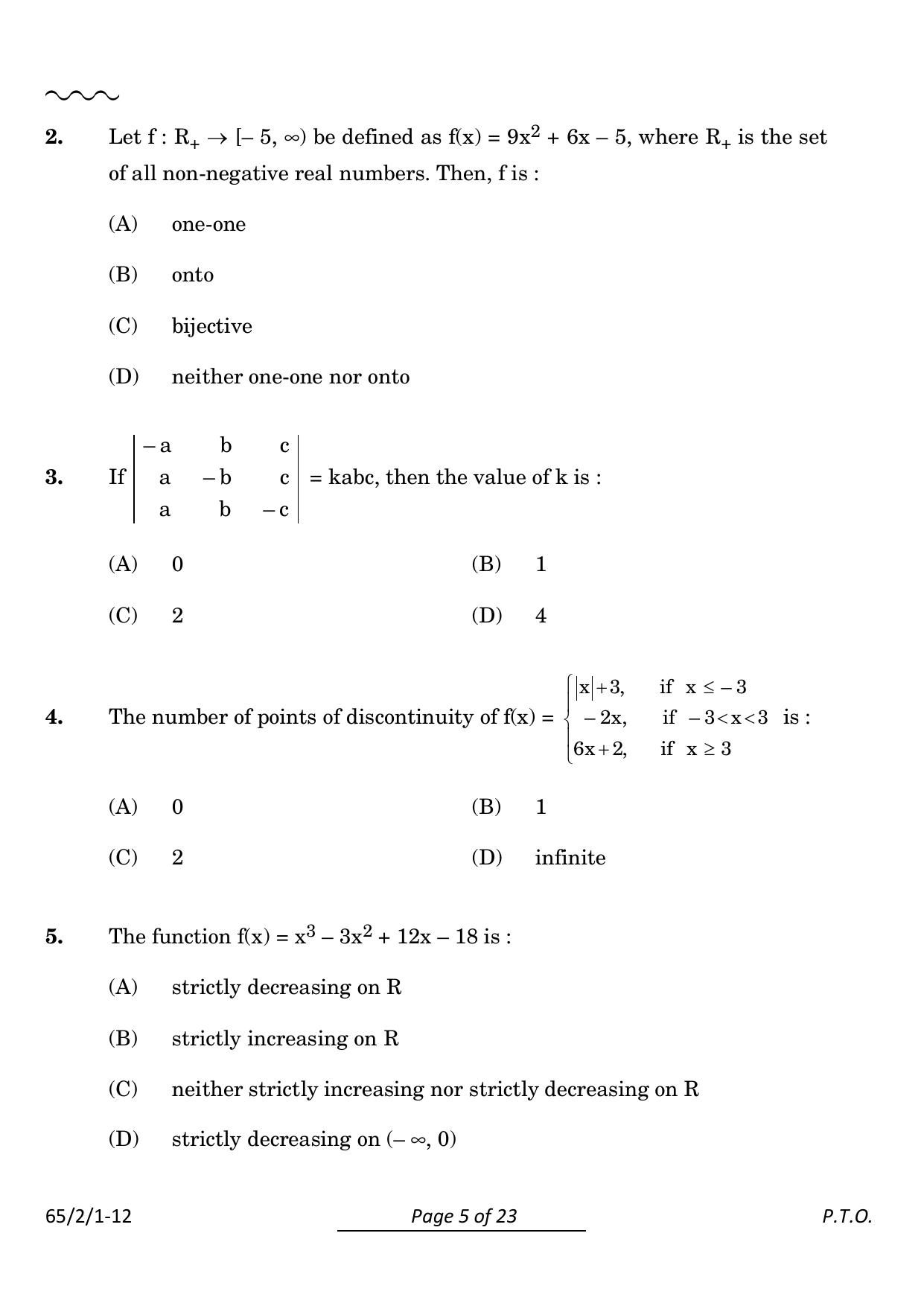 CBSE Class 12 65-2-1 Mathematics 2024 Question Paper - Page 5