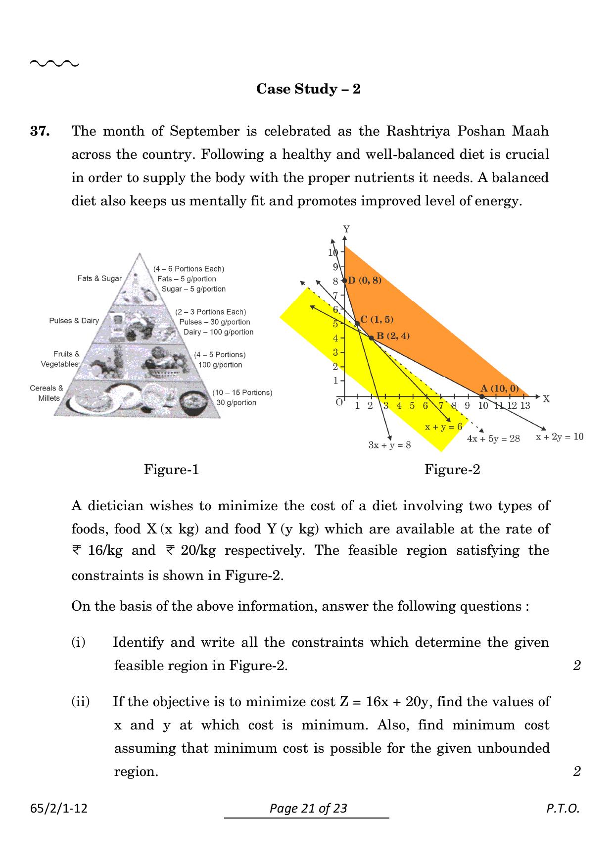 CBSE Class 12 65-2-1 Mathematics 2024 Question Paper - Page 21