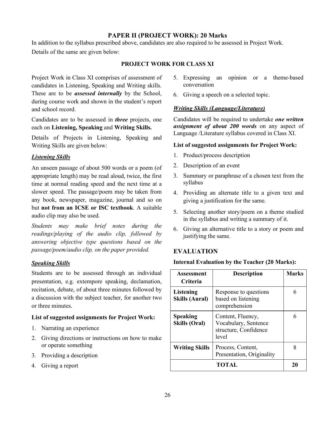 ISC Class XI & XII Modern Foreign Languages Syllabus - Page 2