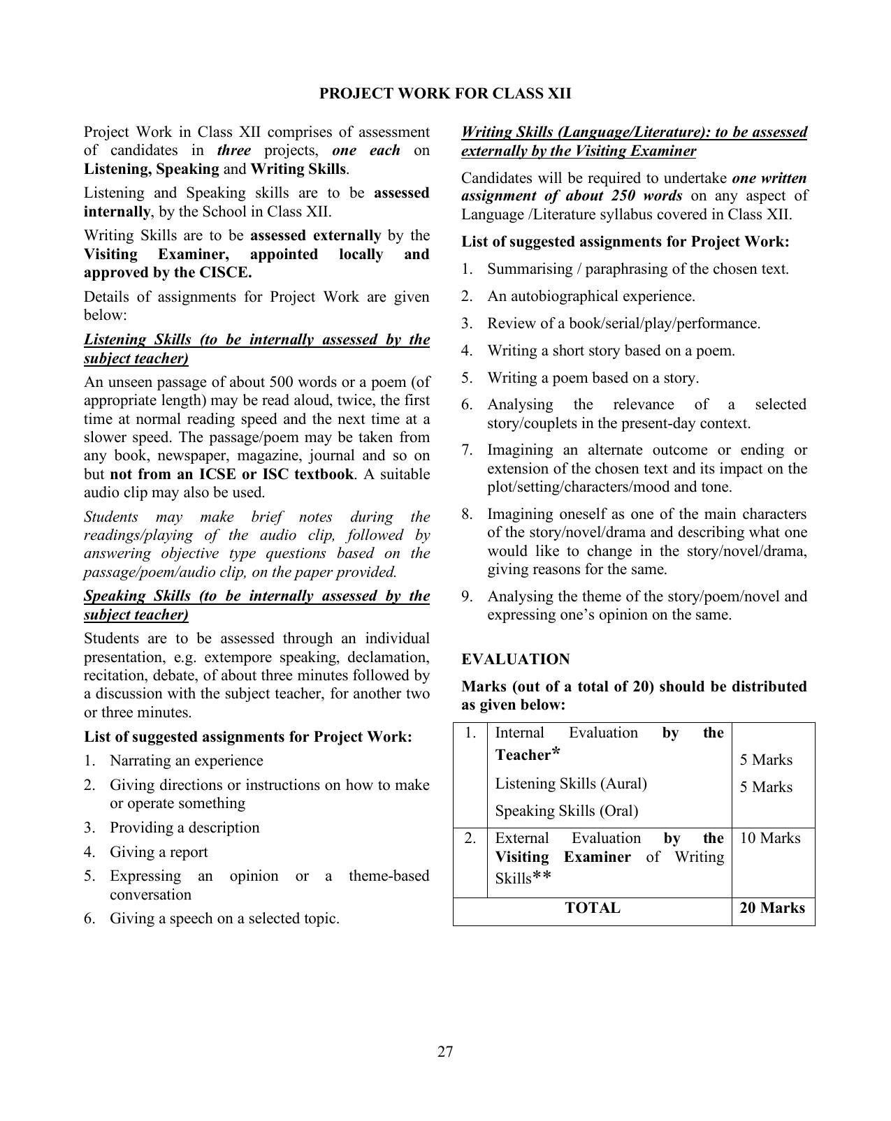 ISC Class XI & XII Modern Foreign Languages Syllabus - Page 3