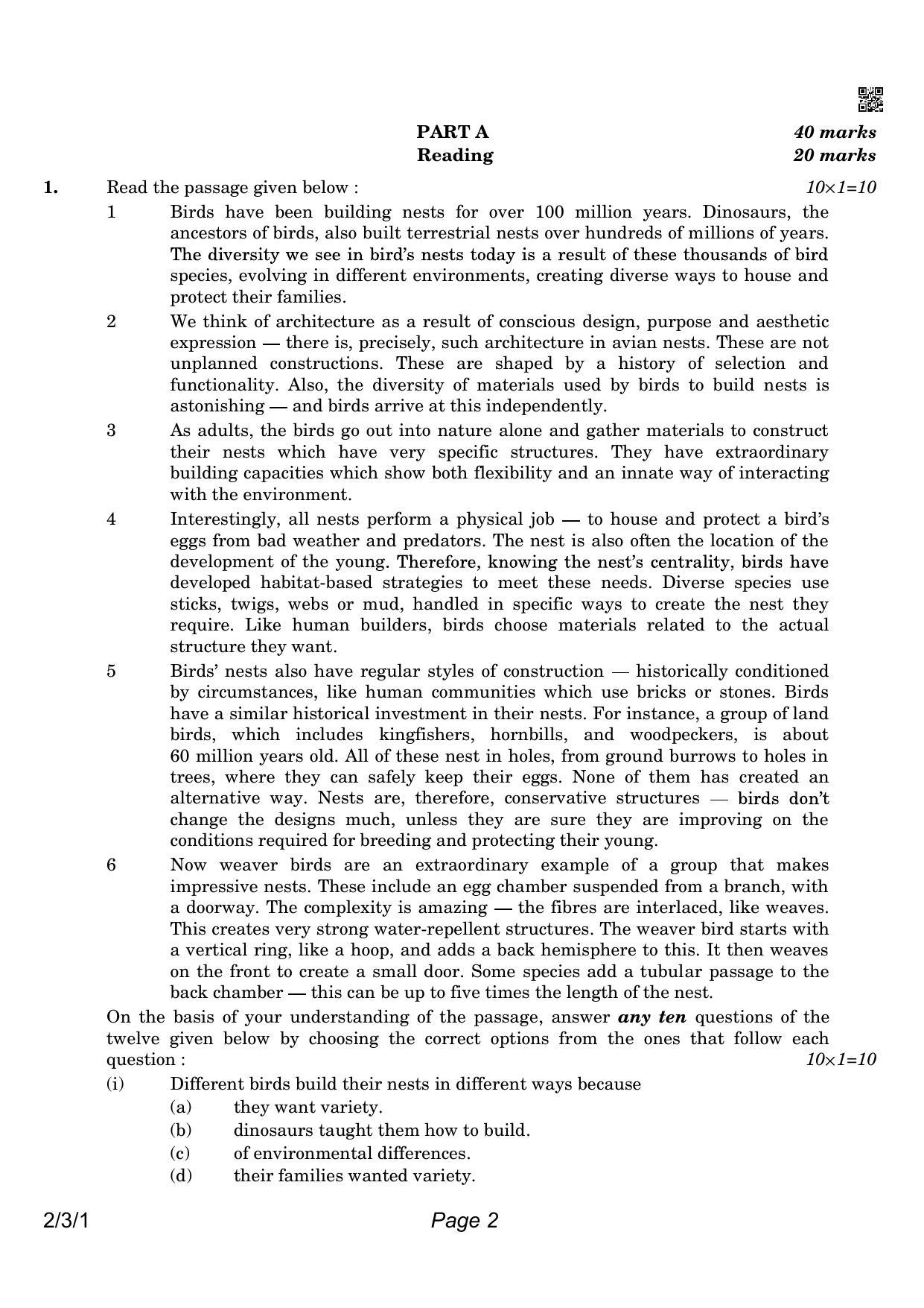 CBSE Class 10 QP_184_ENGLISH_LANGUAGE_AND_LITERATURE 2021 Compartment Question Paper - Page 2