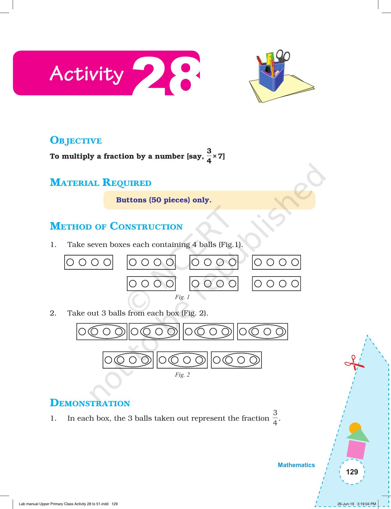 NCERT Laboratory Manuals for Class VI to VIII: Mathematics - Activities for VI to VIII (28- 51) - Page 1