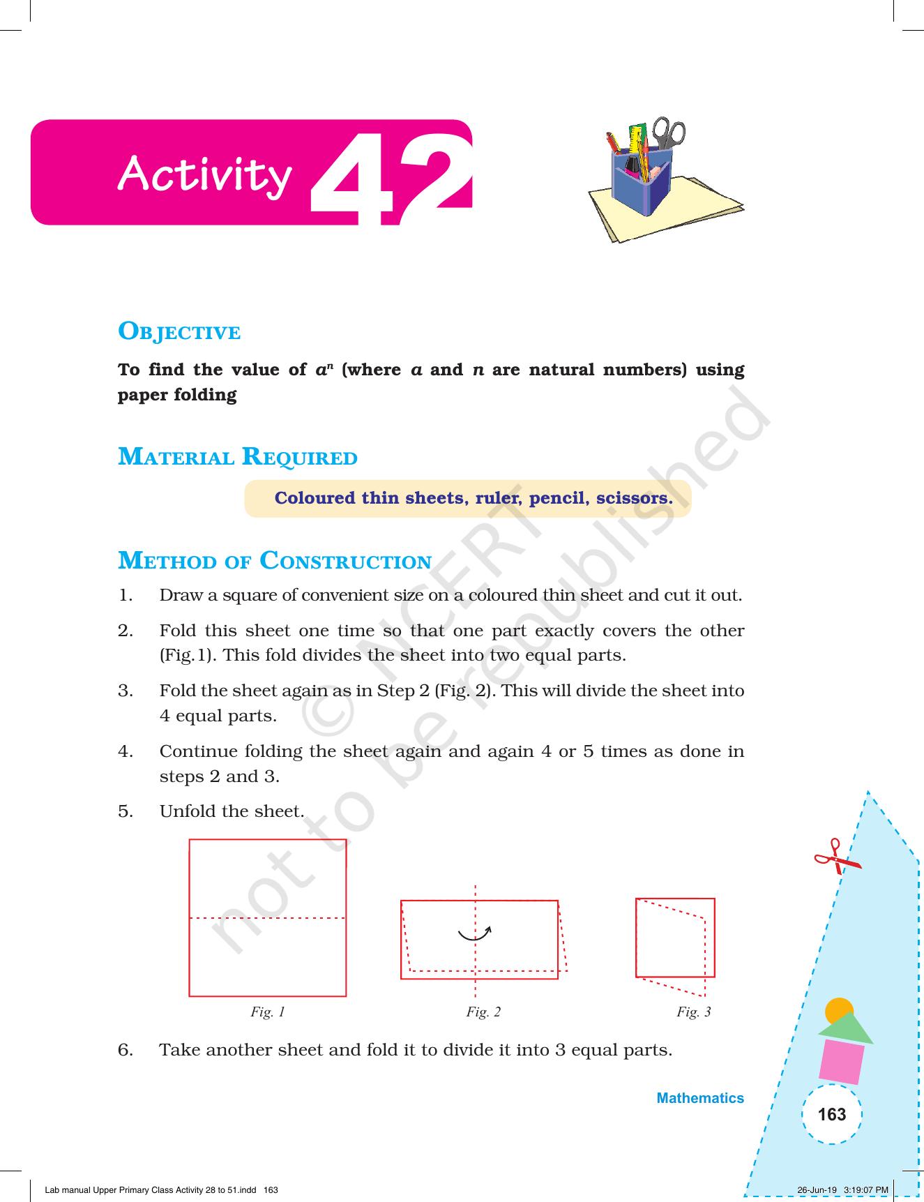 NCERT Laboratory Manuals for Class VI to VIII: Mathematics - Activities for VI to VIII (28- 51) - Page 35
