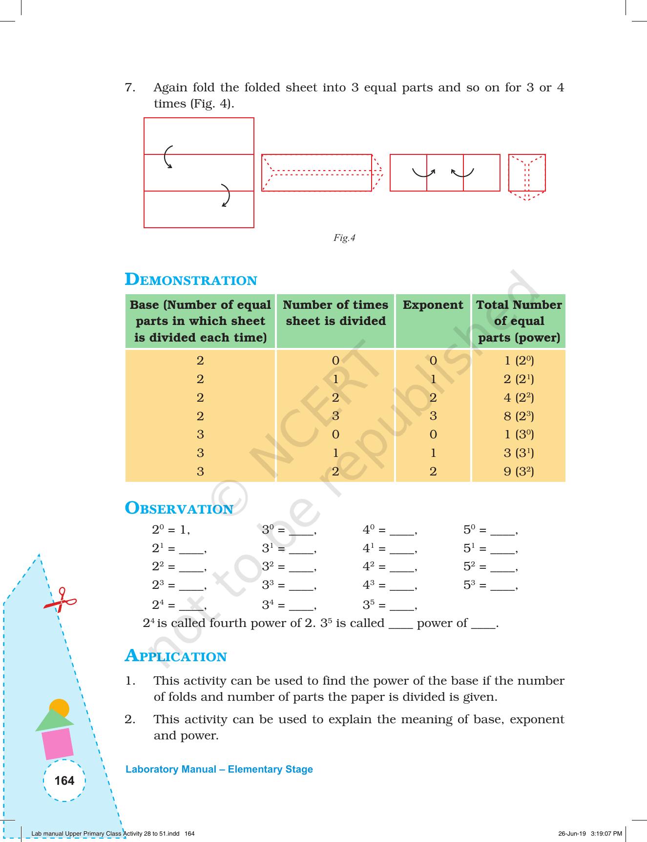 NCERT Laboratory Manuals for Class VI to VIII: Mathematics - Activities for VI to VIII (28- 51) - Page 36