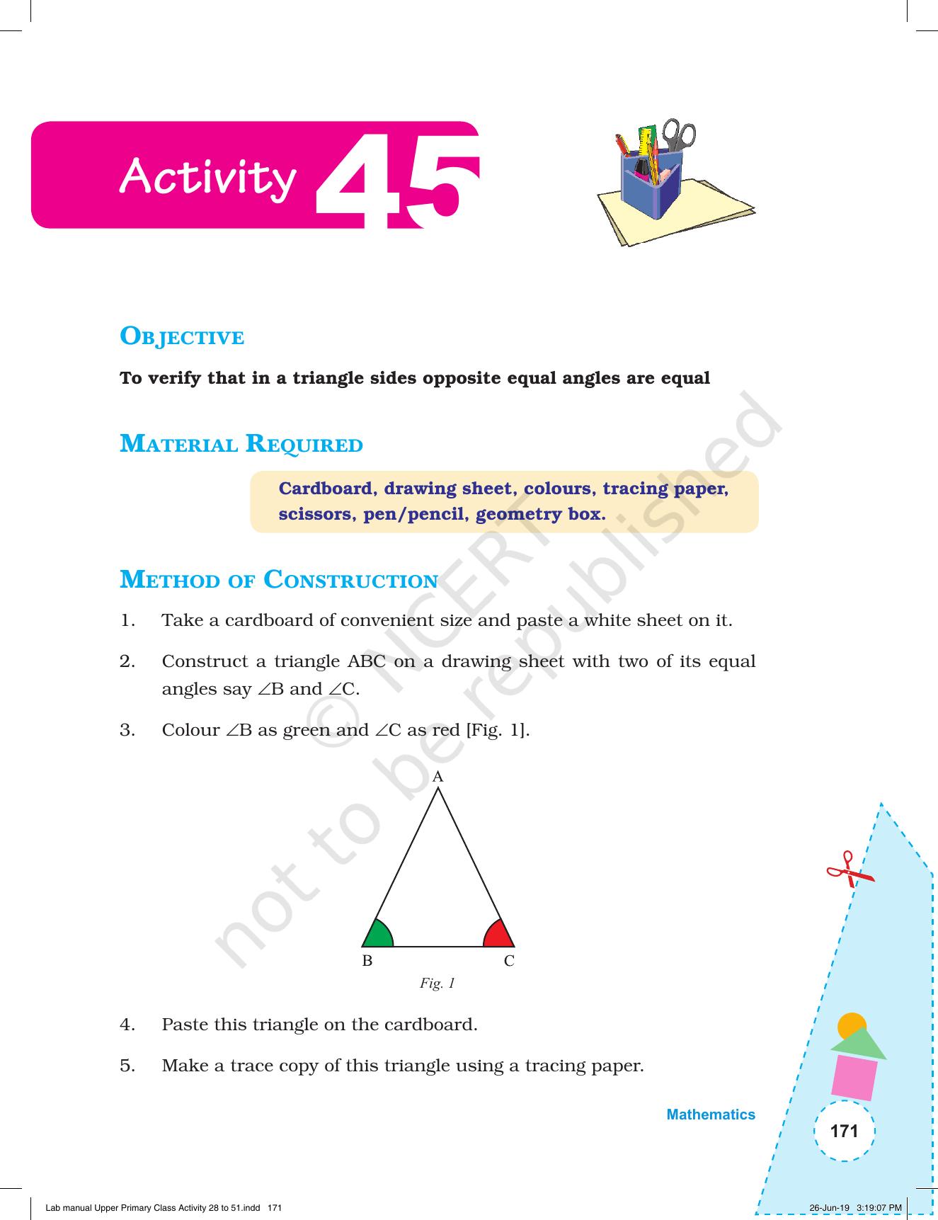 NCERT Laboratory Manuals for Class VI to VIII: Mathematics - Activities for VI to VIII (28- 51) - Page 43
