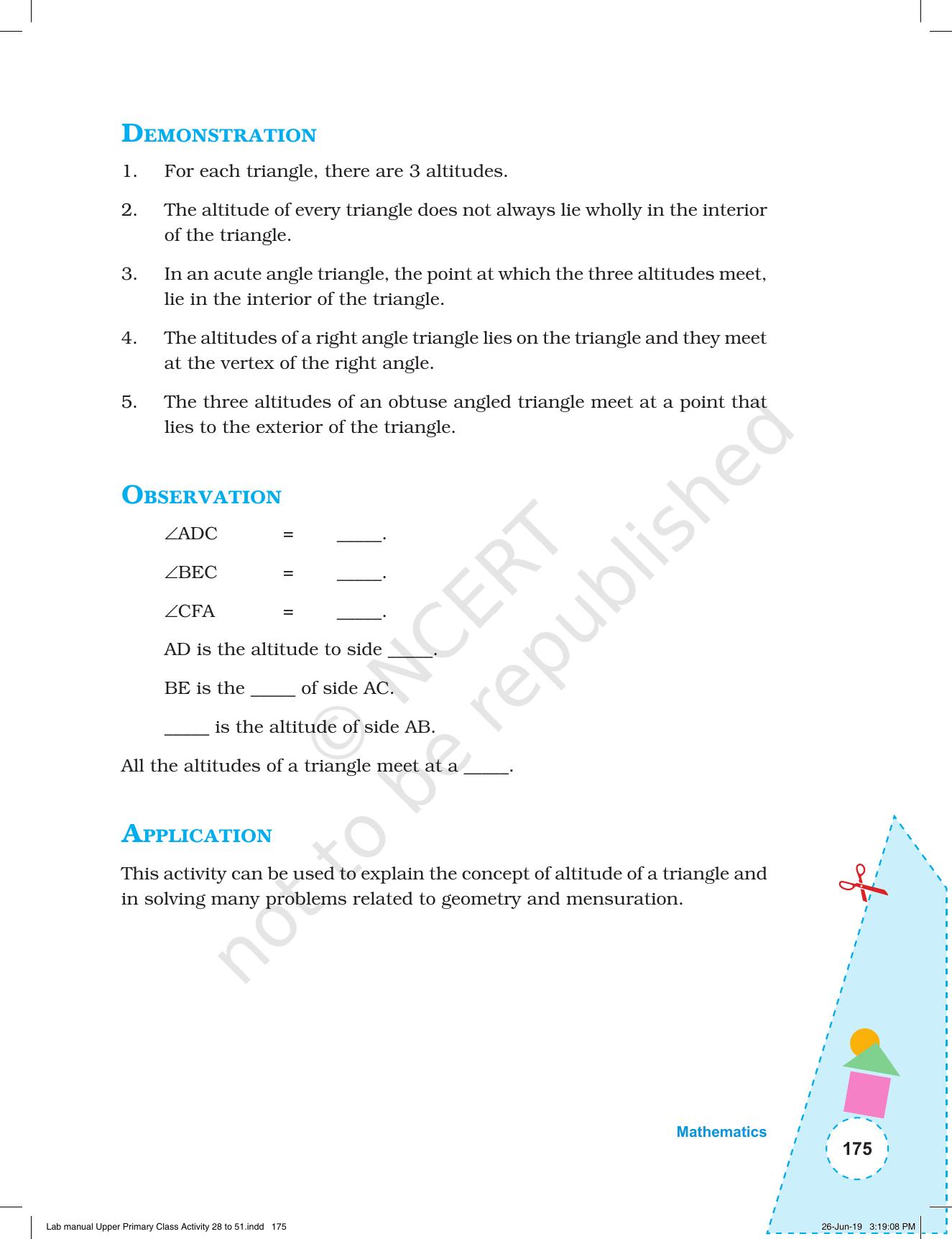 NCERT Laboratory Manuals for Class VI to VIII: Mathematics - Activities for VI to VIII (28- 51) - Page 47