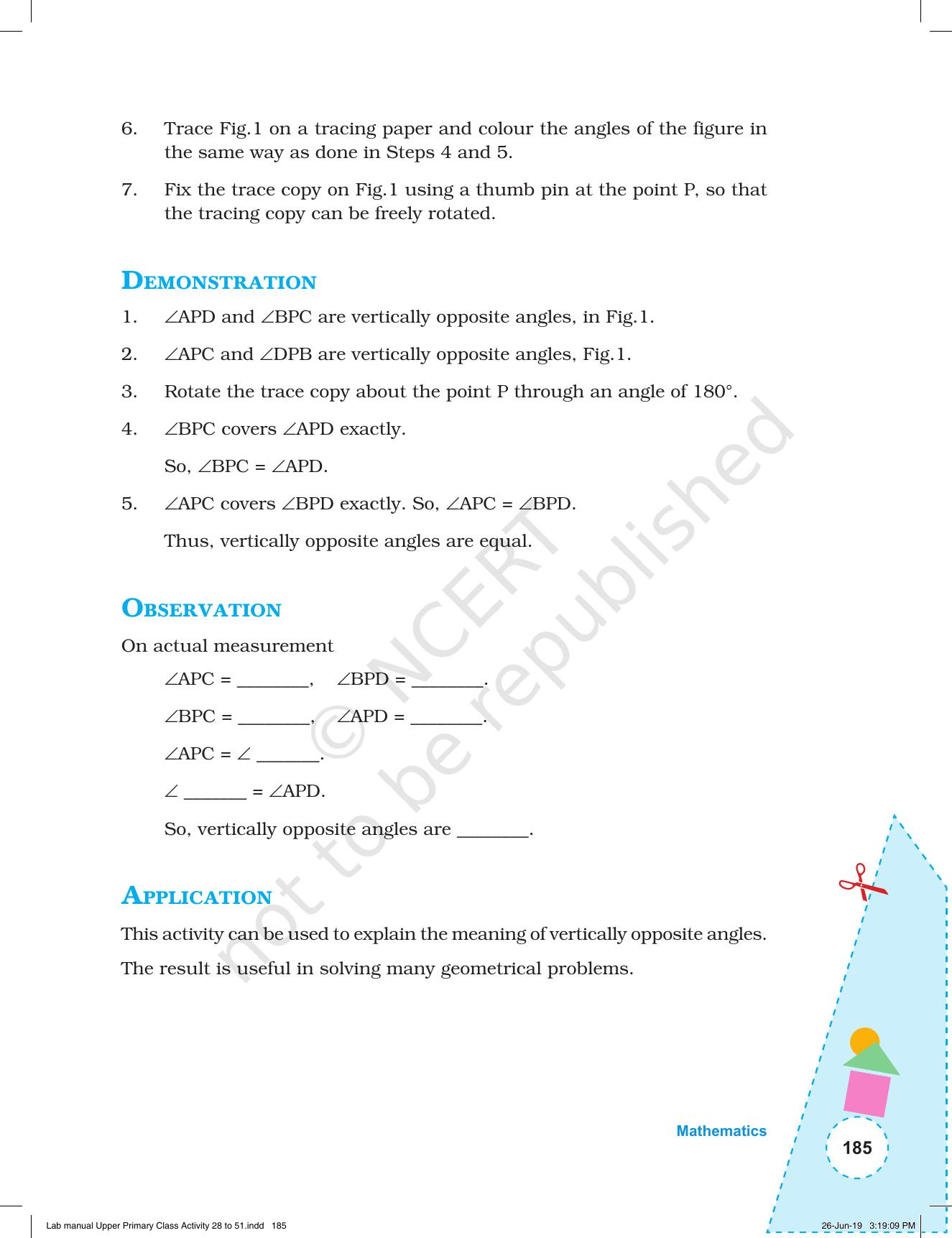 NCERT Laboratory Manuals for Class VI to VIII: Mathematics - Activities for VI to VIII (28- 51) - Page 57