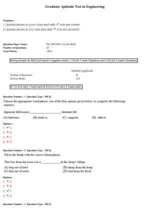 GATE 2015 Physics (PH) Question Paper with Answer Key