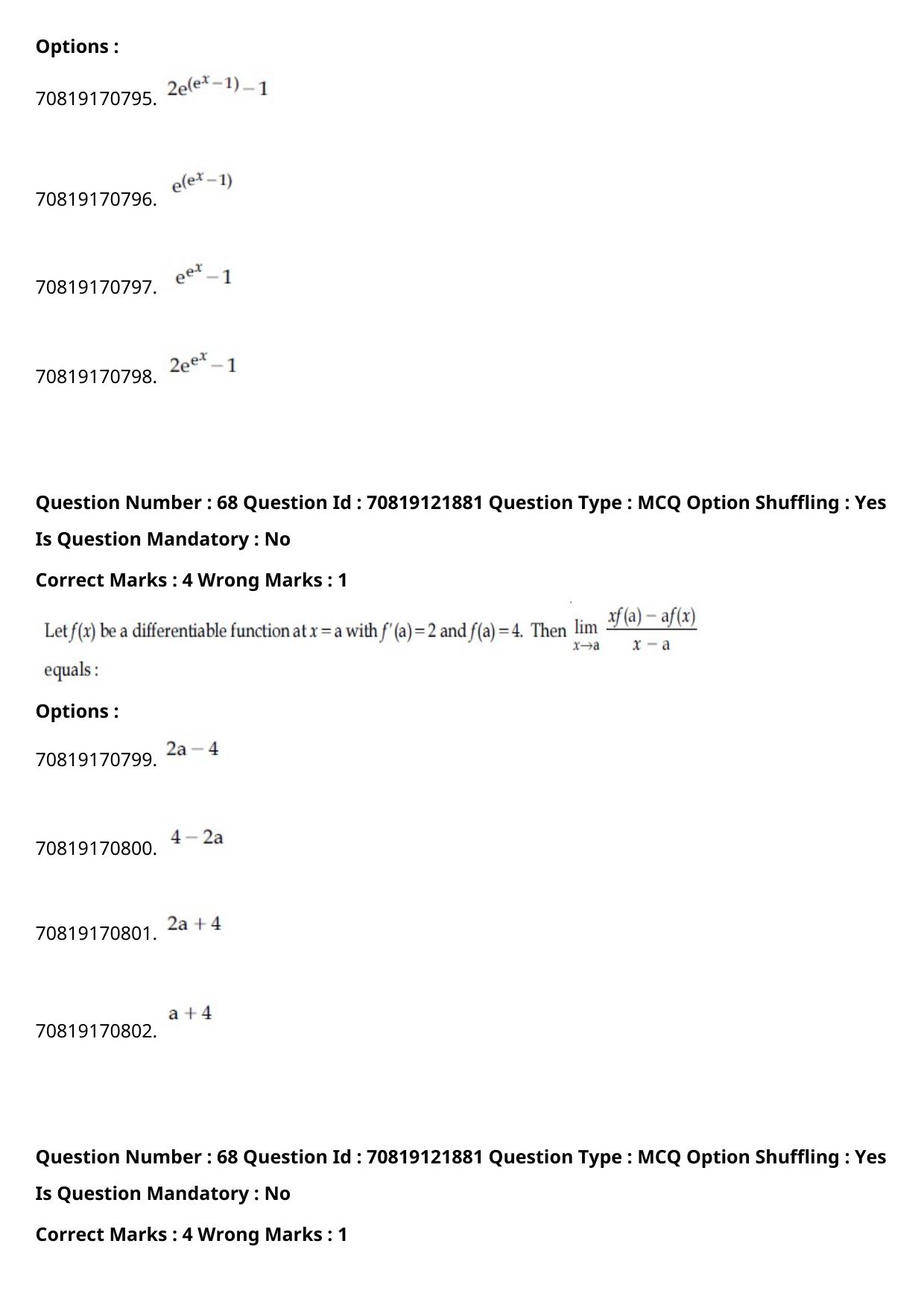 JEE Mains 2021: BTech Odiya (Shift 2) 26-02-2021 Question Paper - Page 80