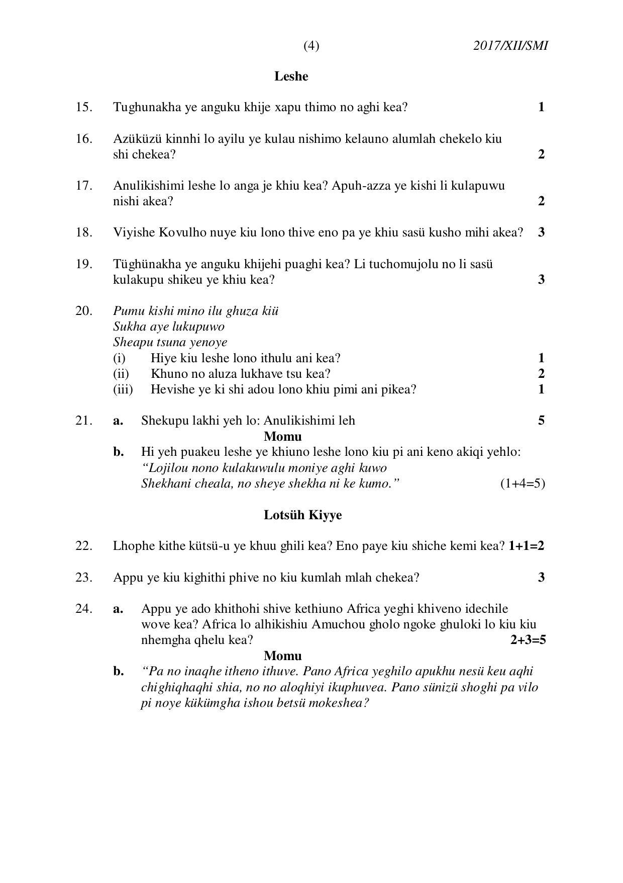 Nagaland Board Class 12 SÜMI 2017 Question Papers - Page 4
