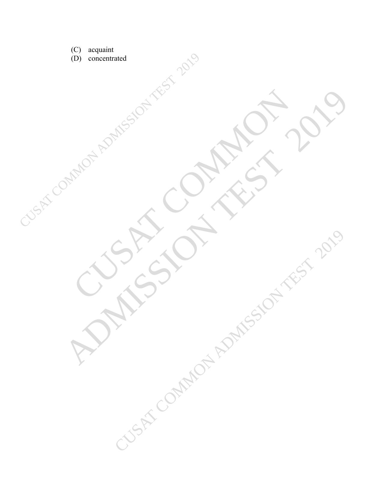 CUSAT CAT 2019 MVoc Technology Question Paper With Answer Key - Page 24