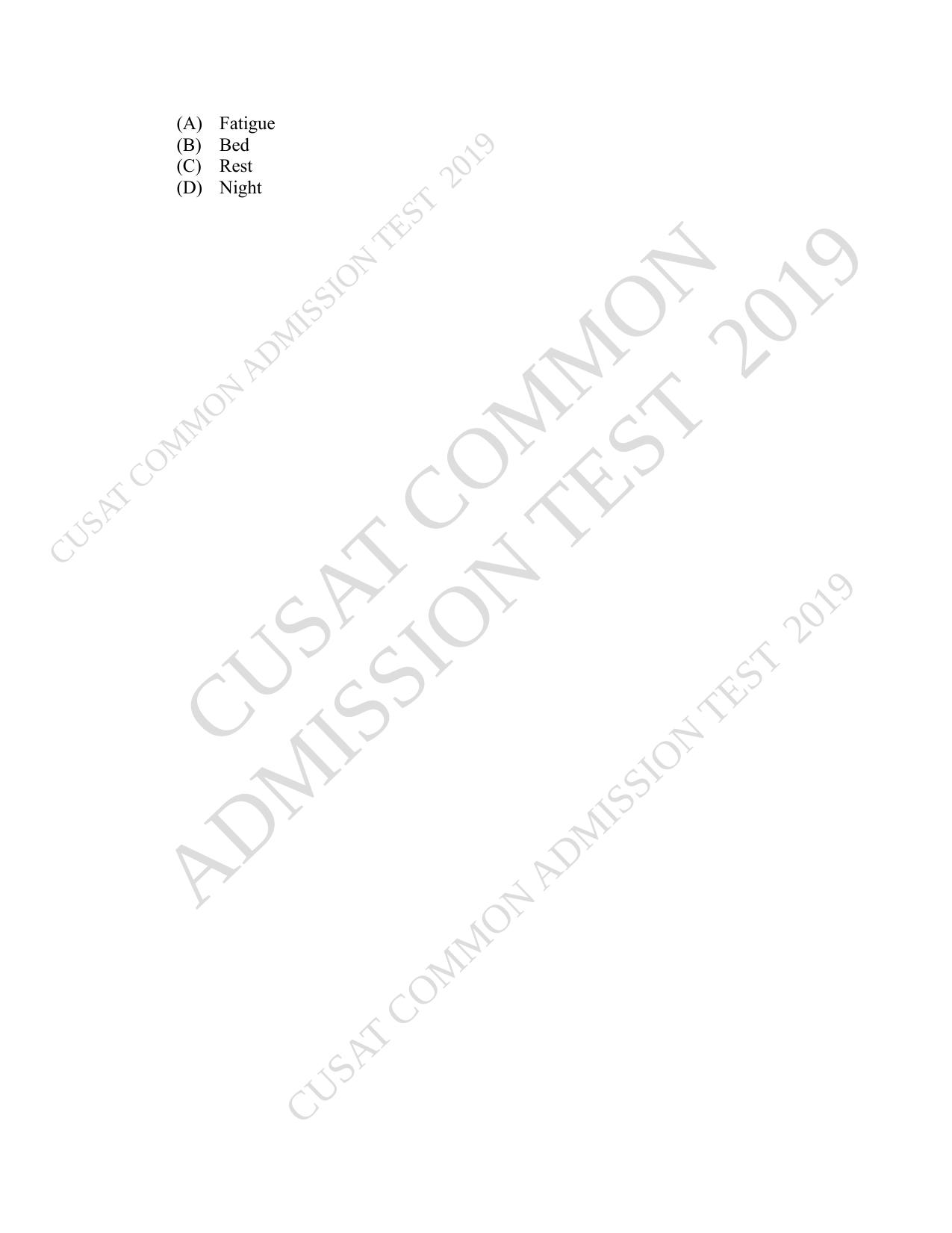 CUSAT CAT 2019 MVoc Technology Question Paper With Answer Key - Page 26