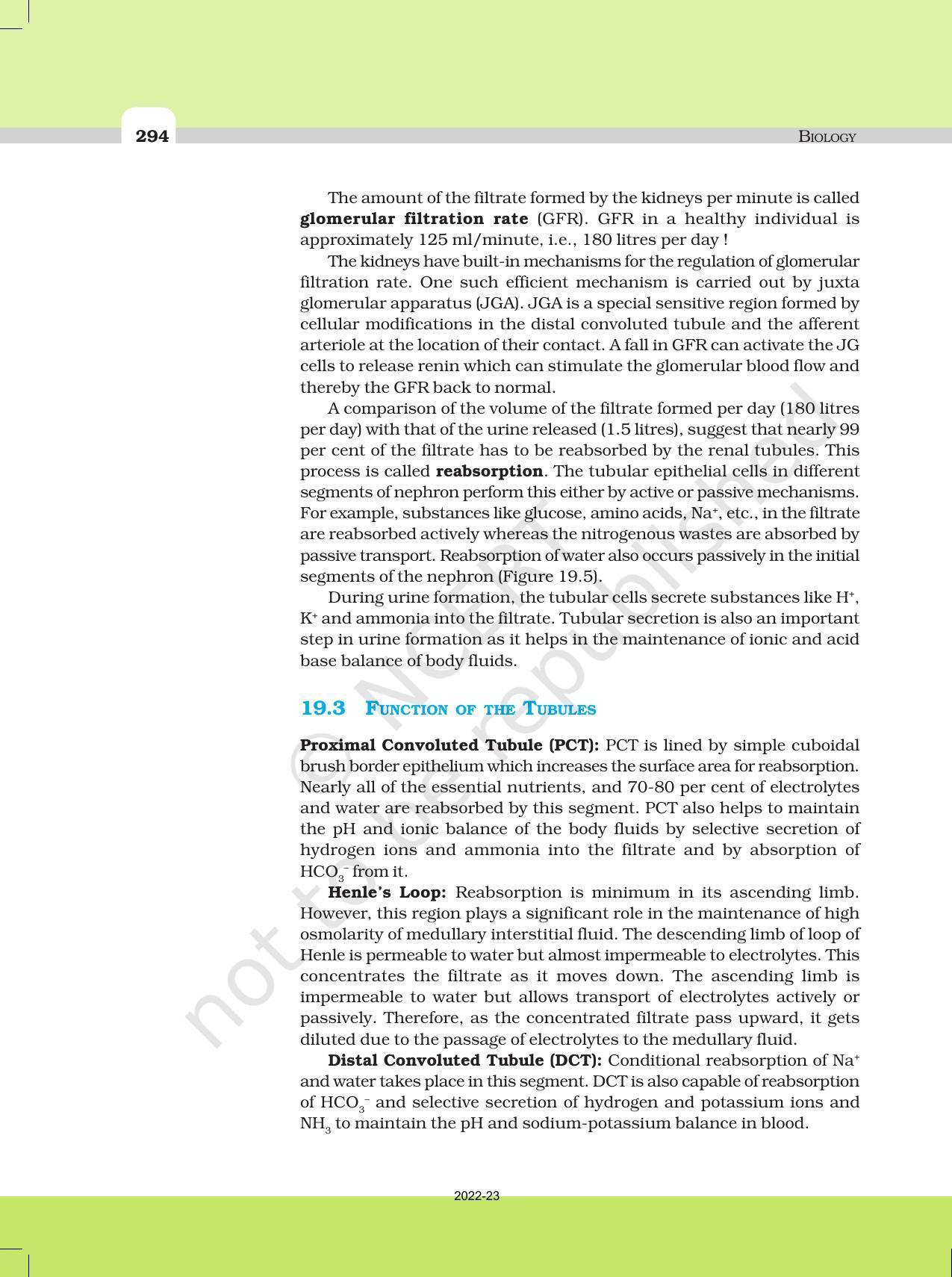 NCERT Book for Class 11 Biology Chapter 19 Excretory Products and Their Elimination - Page 5
