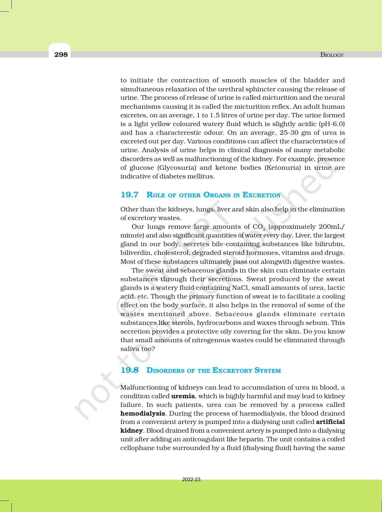 NCERT Book for Class 11 Biology Chapter 19 Excretory Products and Their Elimination - Page 9
