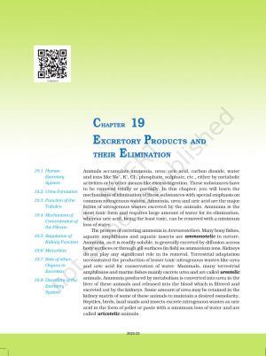 NCERT Book for Class 11 Biology Chapter 19 Excretory Products and Their Elimination