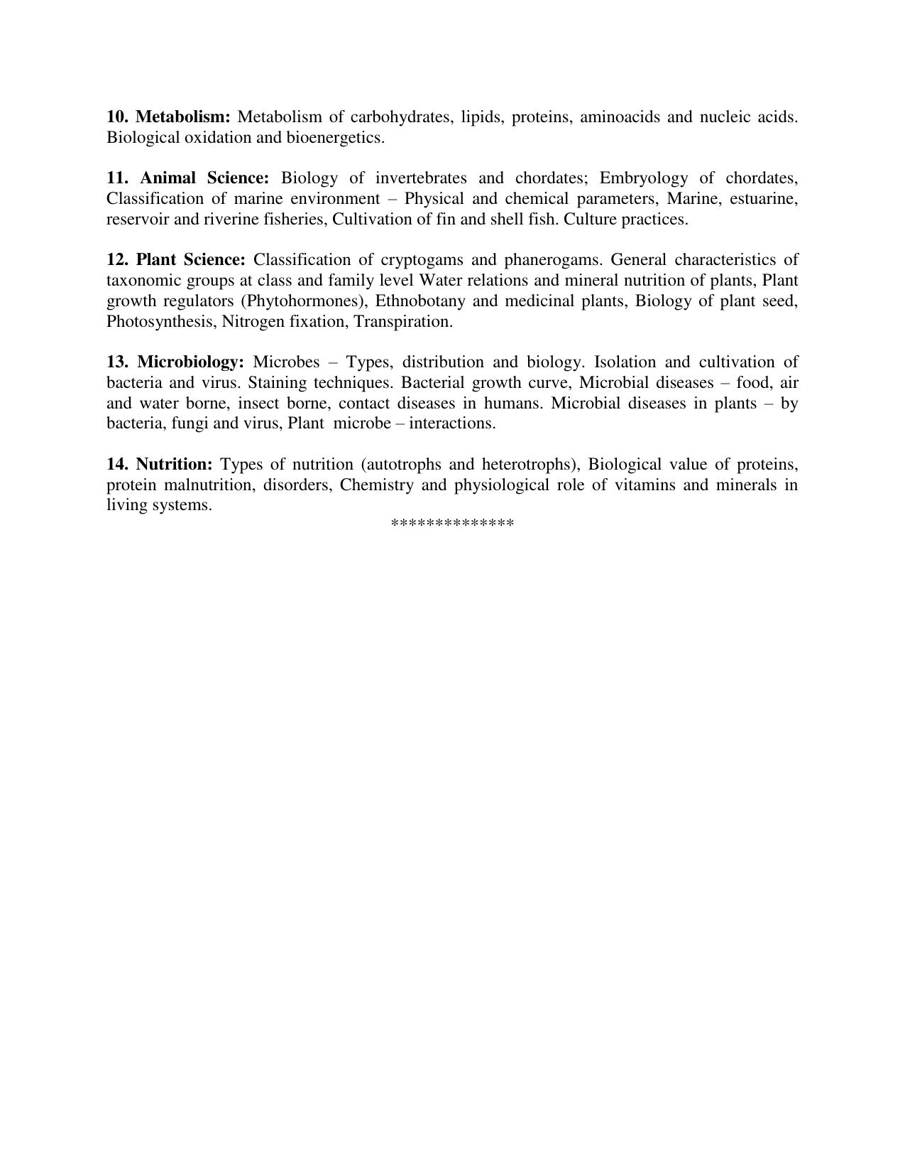 AP PGCET LIFE SCIENCES Syllabus - Page 2