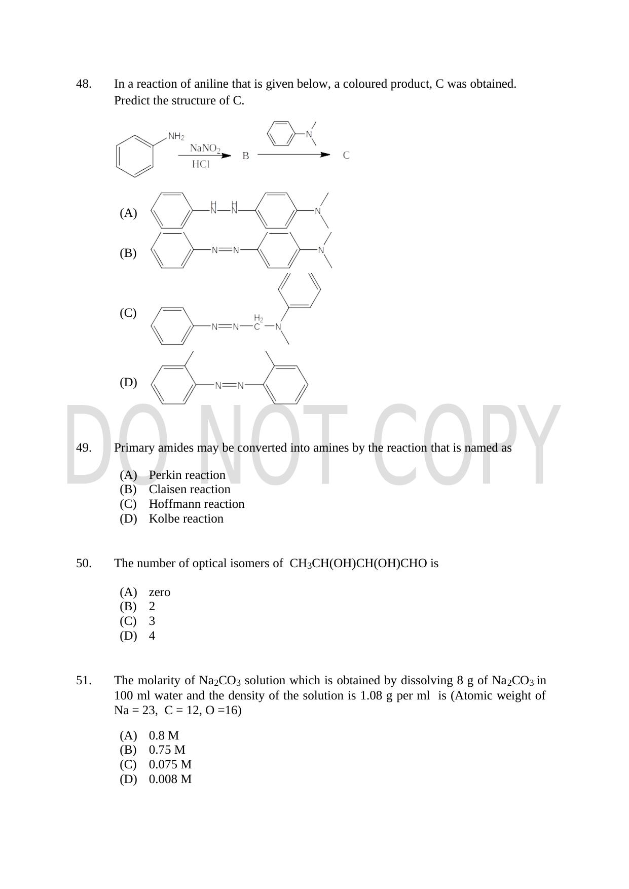 CUSAT CAT 2021 Forensic Science Question Paper - Page 10